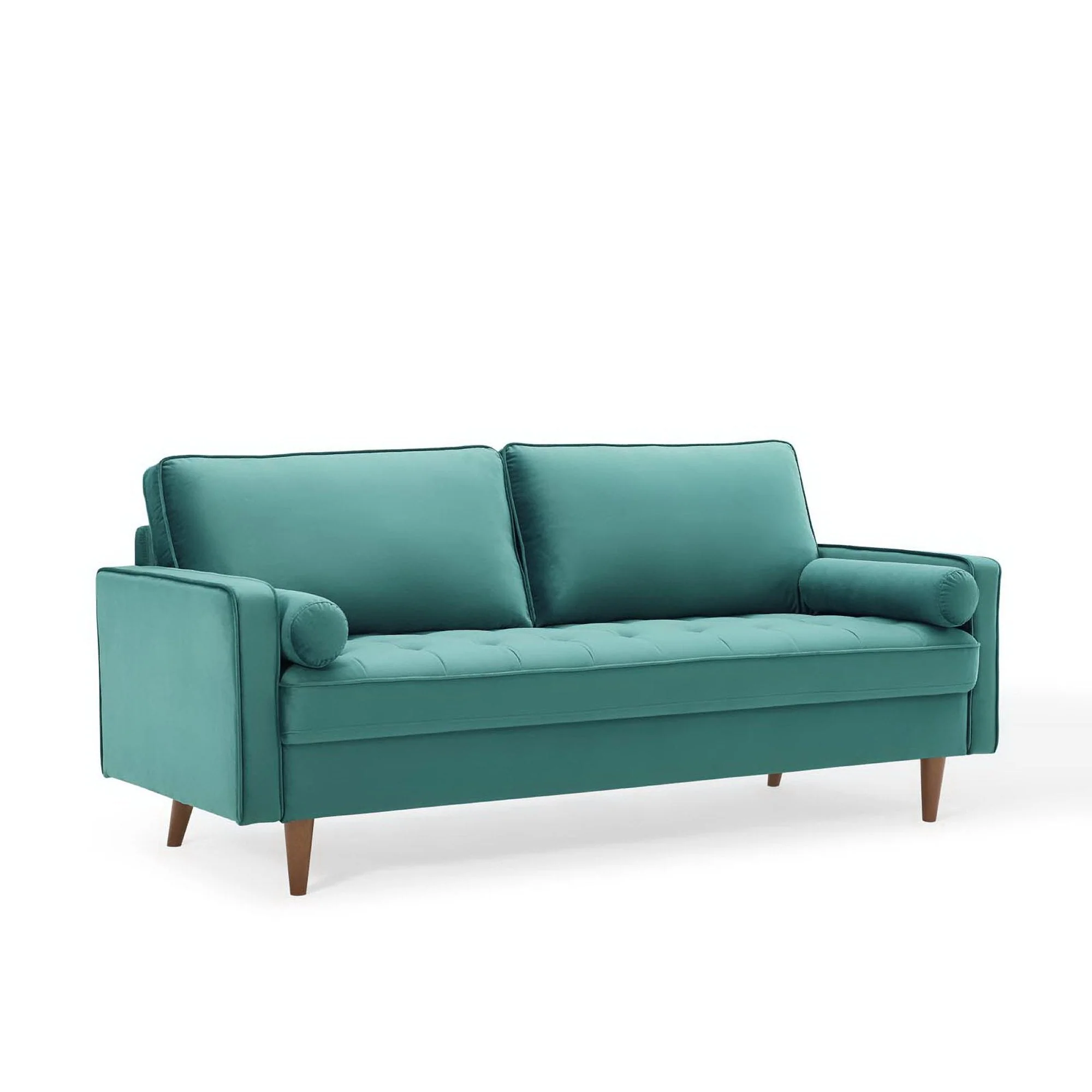 Biscuit Tufted Performance Velvet Sofa with Bolster Pillows - Image 38