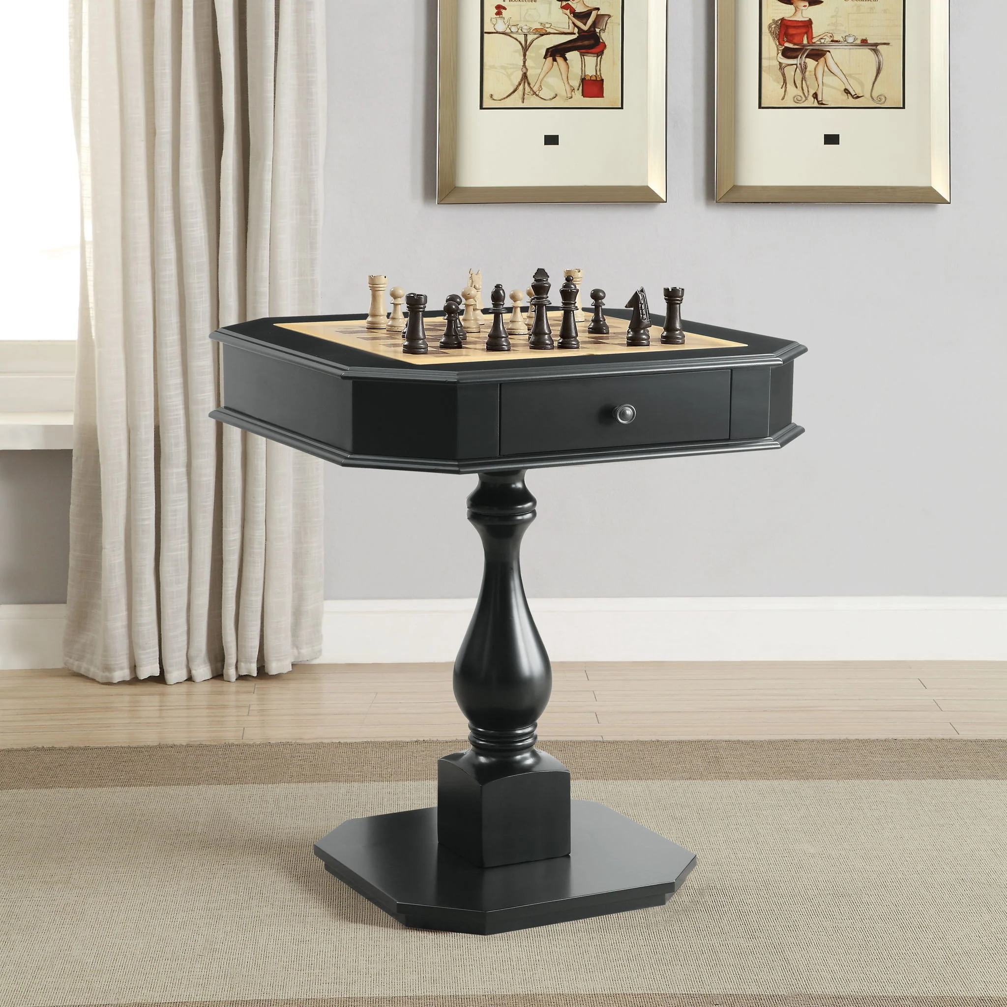 Bishop - Reversible Chess Checker Game Table With Game Tray (Chess Fingures Not Included) - Image 2