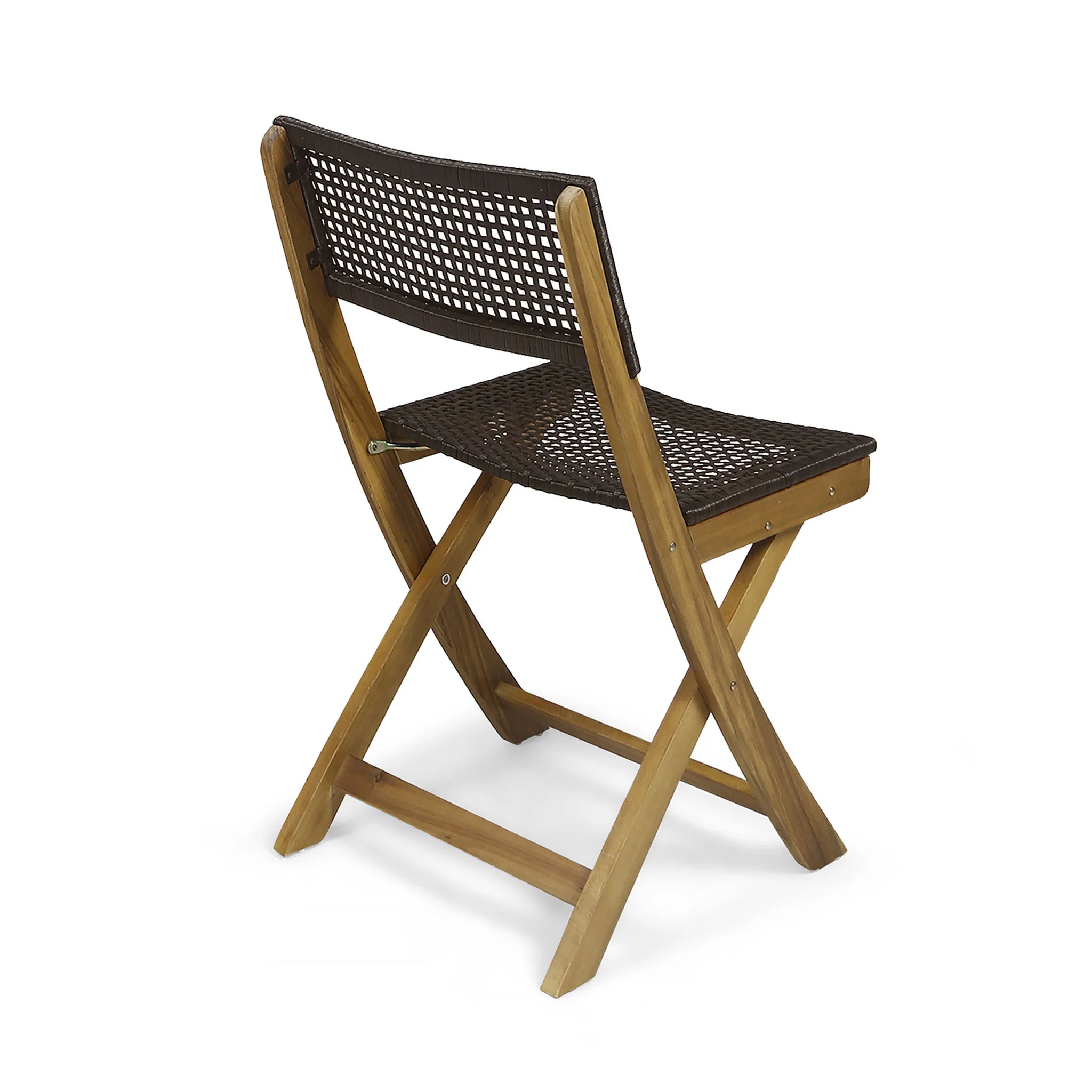 Bistro Foldable Chair With Wicker Backrest - Image 7