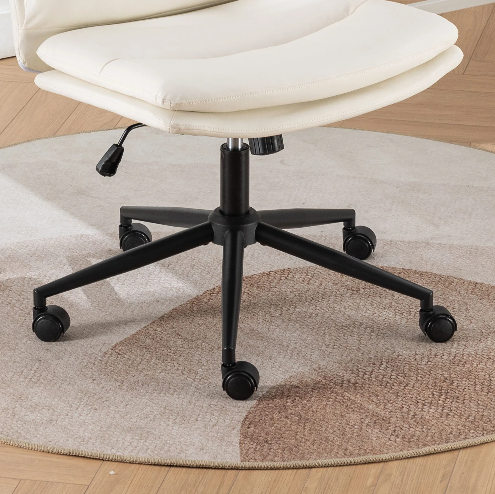 Bizerte - Adjustable Swivel Criss-Cross Chair, Wide Seat / Office Chair / Vanity Chair - White - Image 5