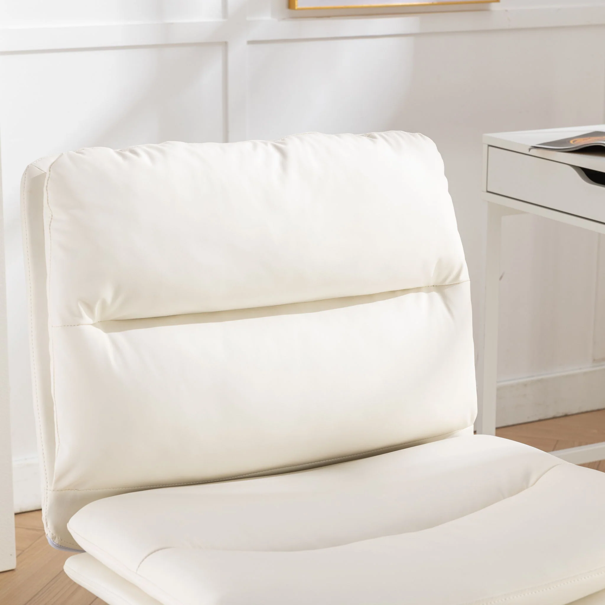 Bizerte - Adjustable Swivel Criss-Cross Chair, Wide Seat / Office Chair / Vanity Chair - White - Image 9