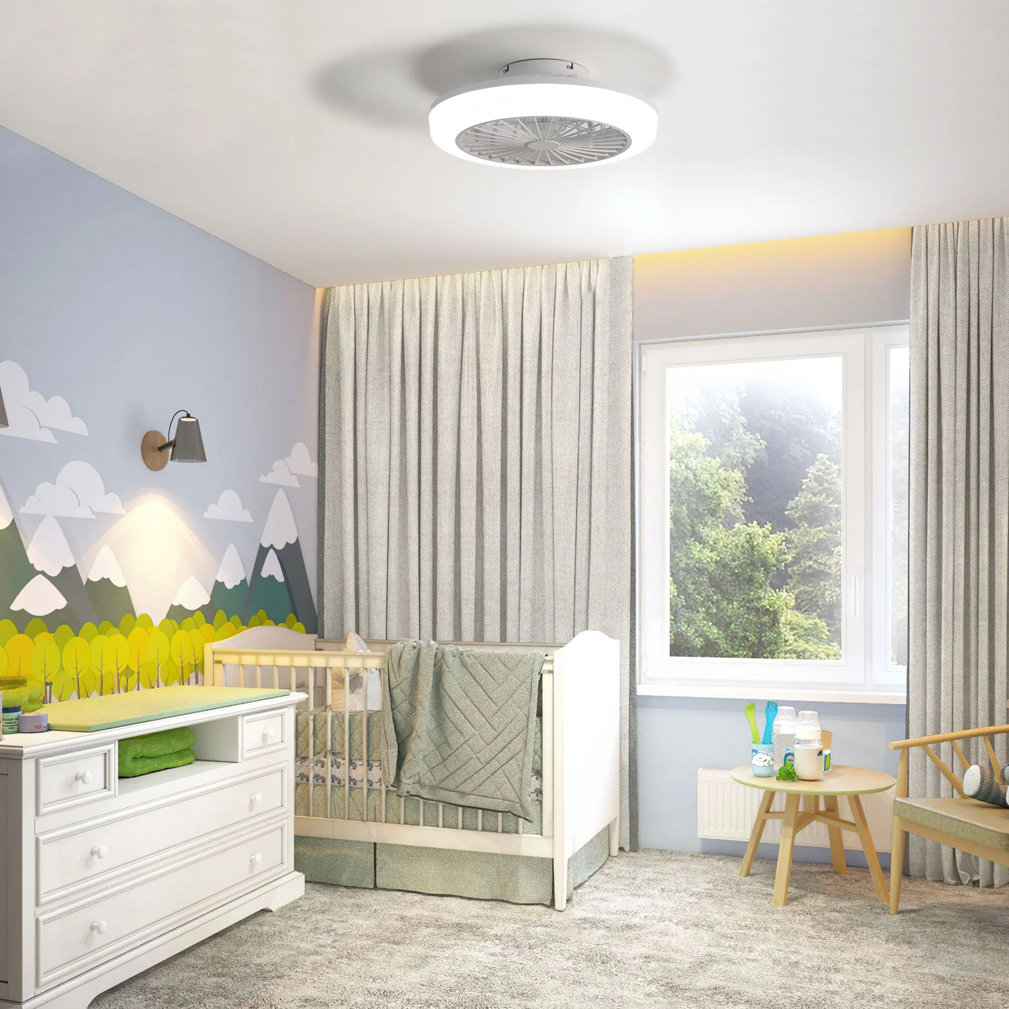 Bladeless Ceiling Fan With Light And Remote Control - White - Image 2