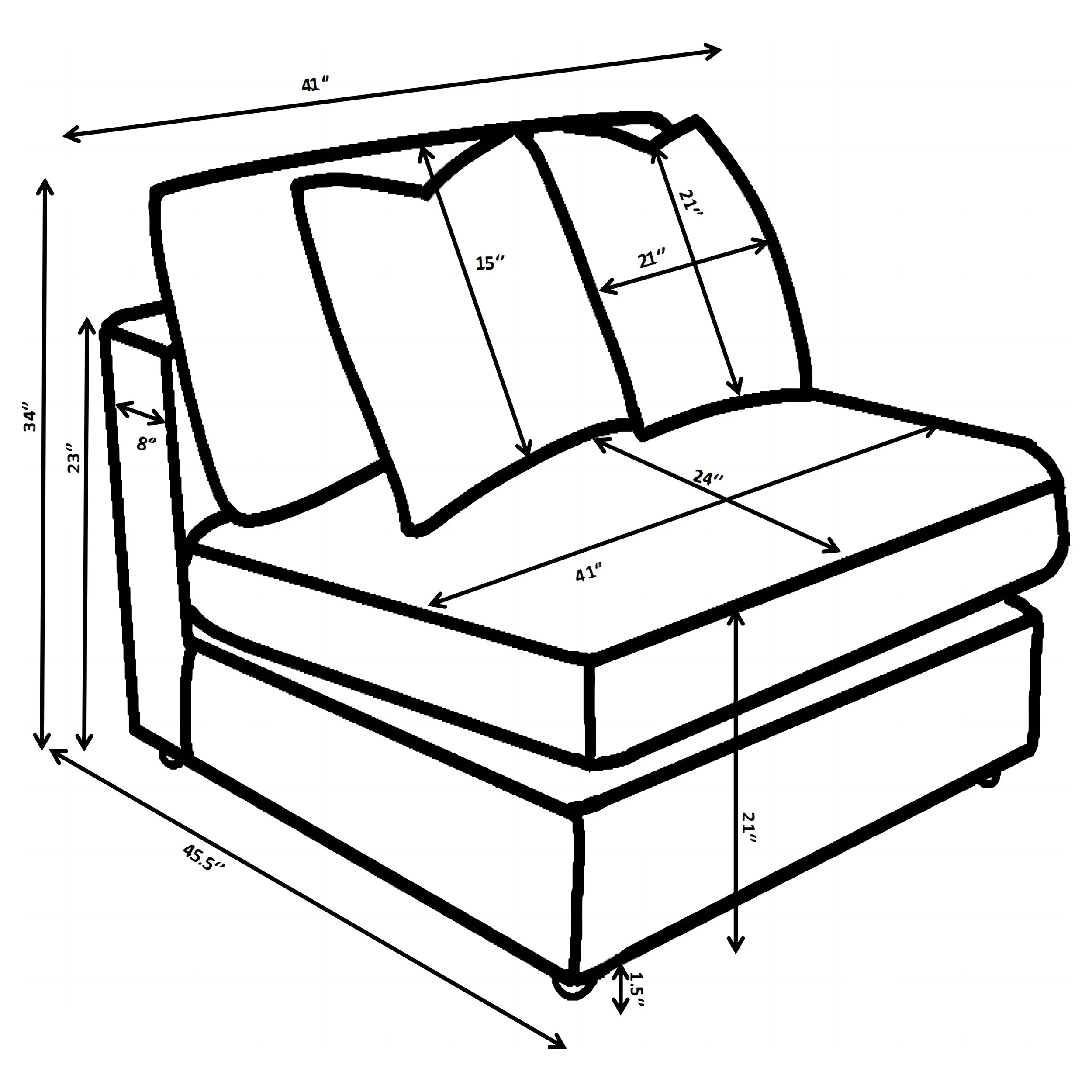 Blaine Upholstered Armless Chair in Fog - Image 6