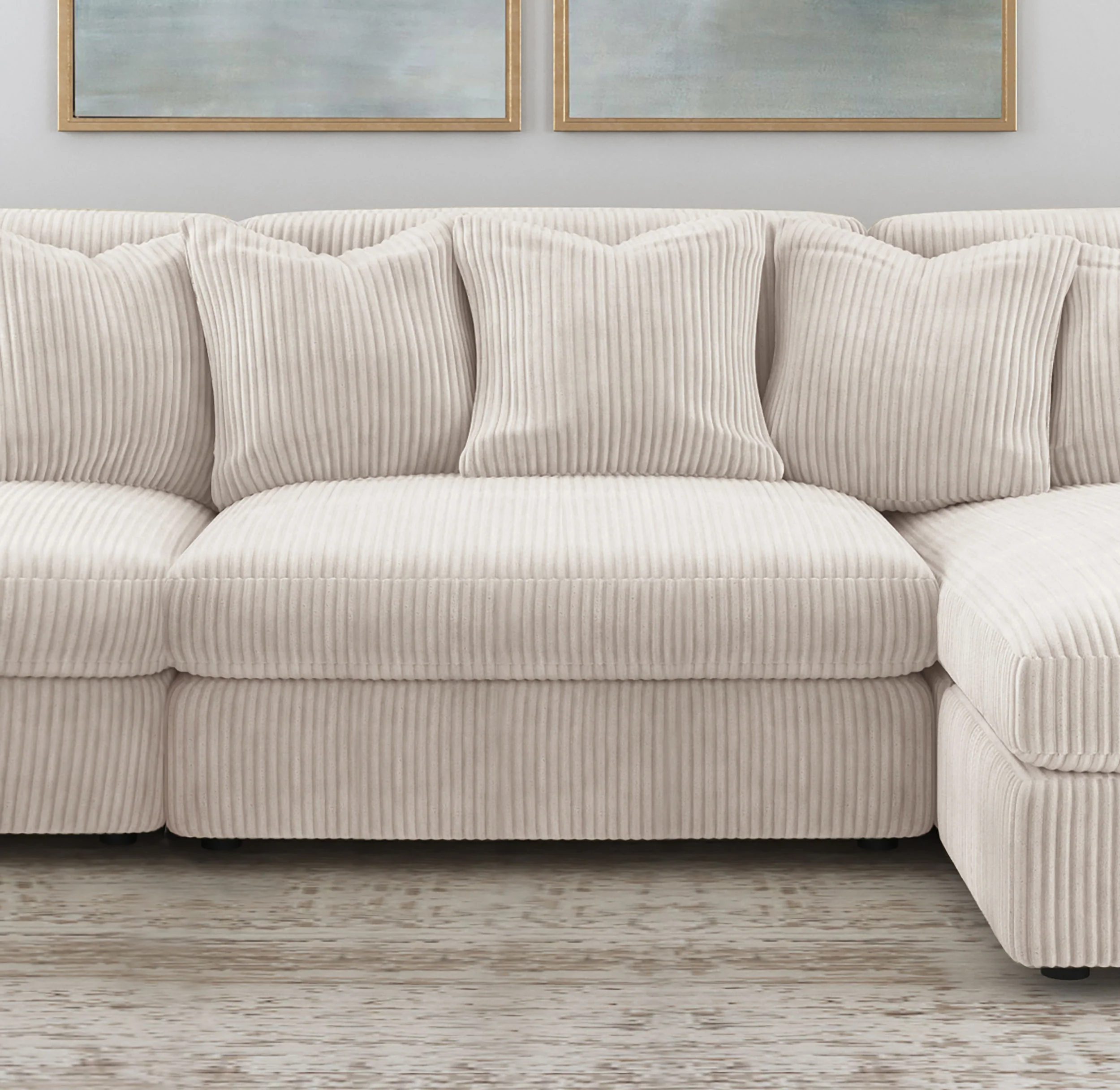 Blaine Upholstered Armless Chair in Sand - Image 2