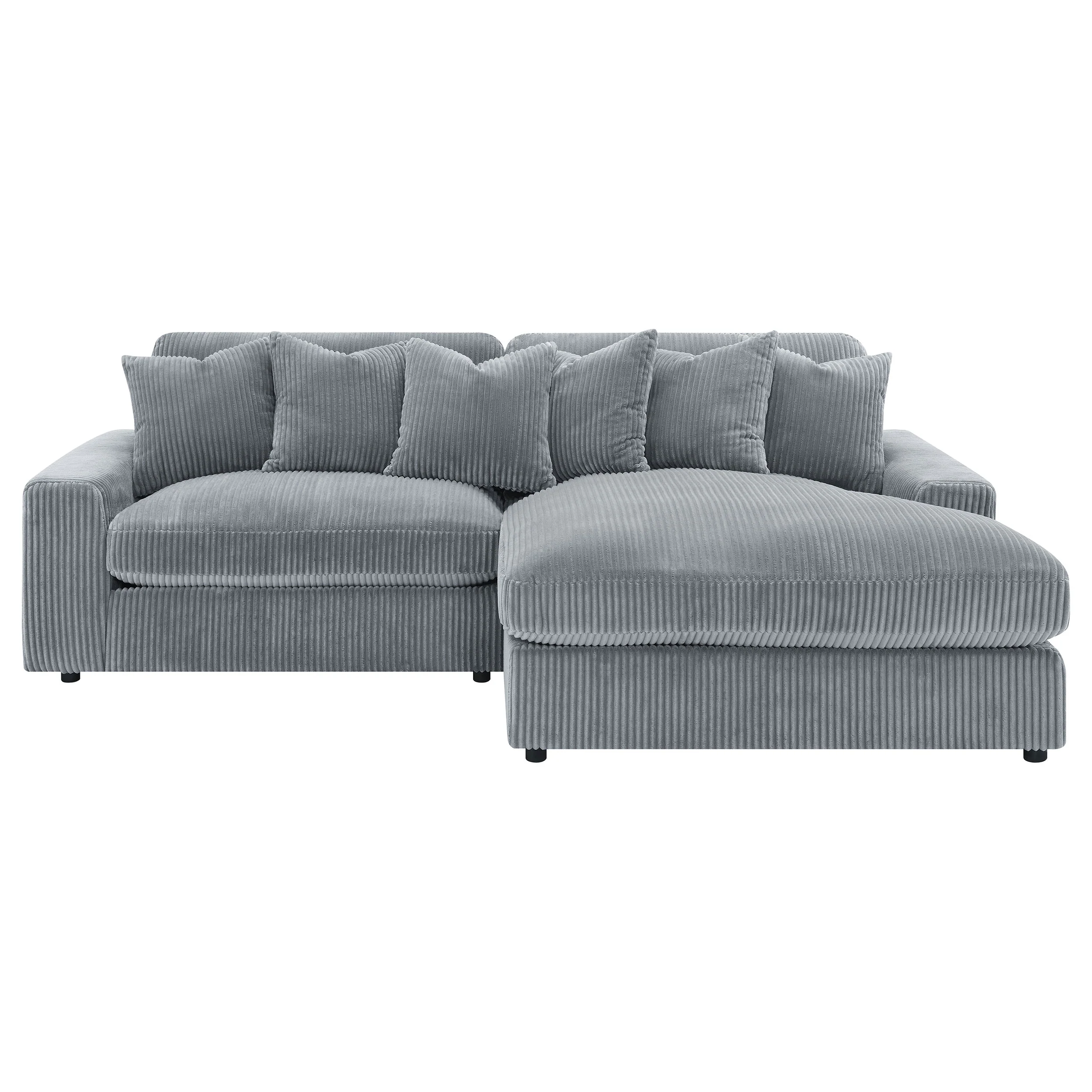 Blaine Upholstered Reversible Chaise Sectional Sofa - Fog - Image 5