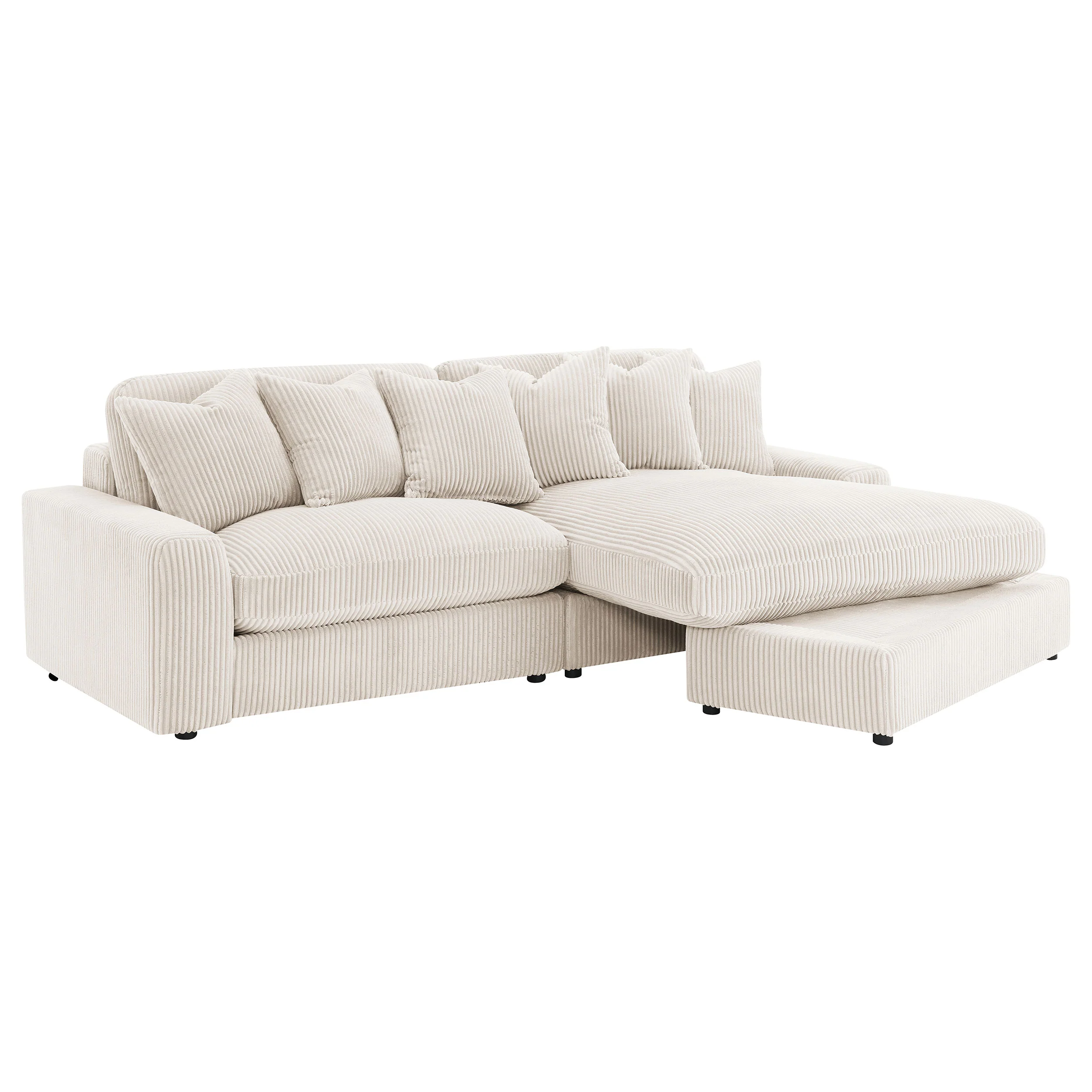 Blaine Upholstered Reversible Chaise Sectional Sofa, Sand - Image 2