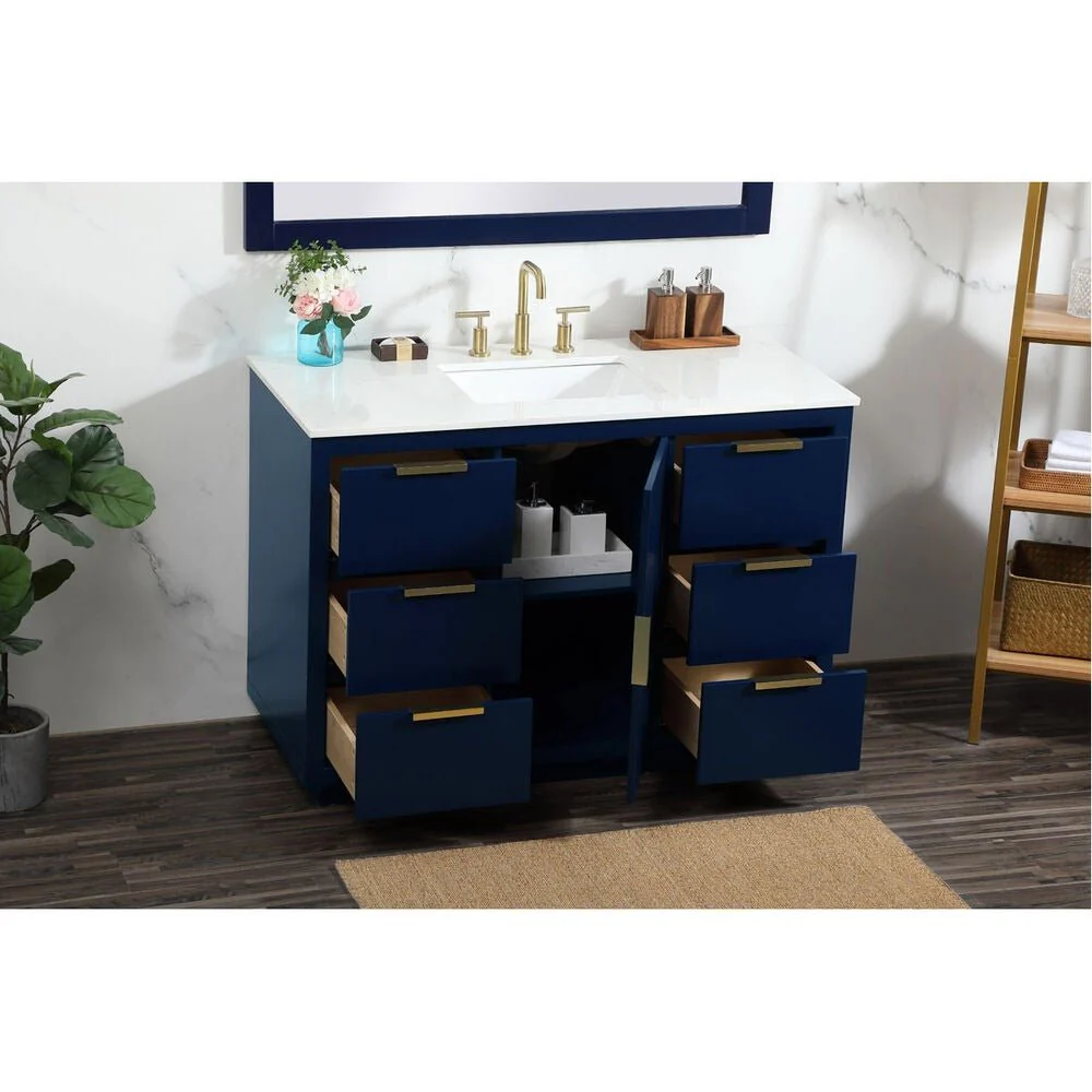 Blake 48 inch Free Standing Single Basin Vanity in Blue - Image 11