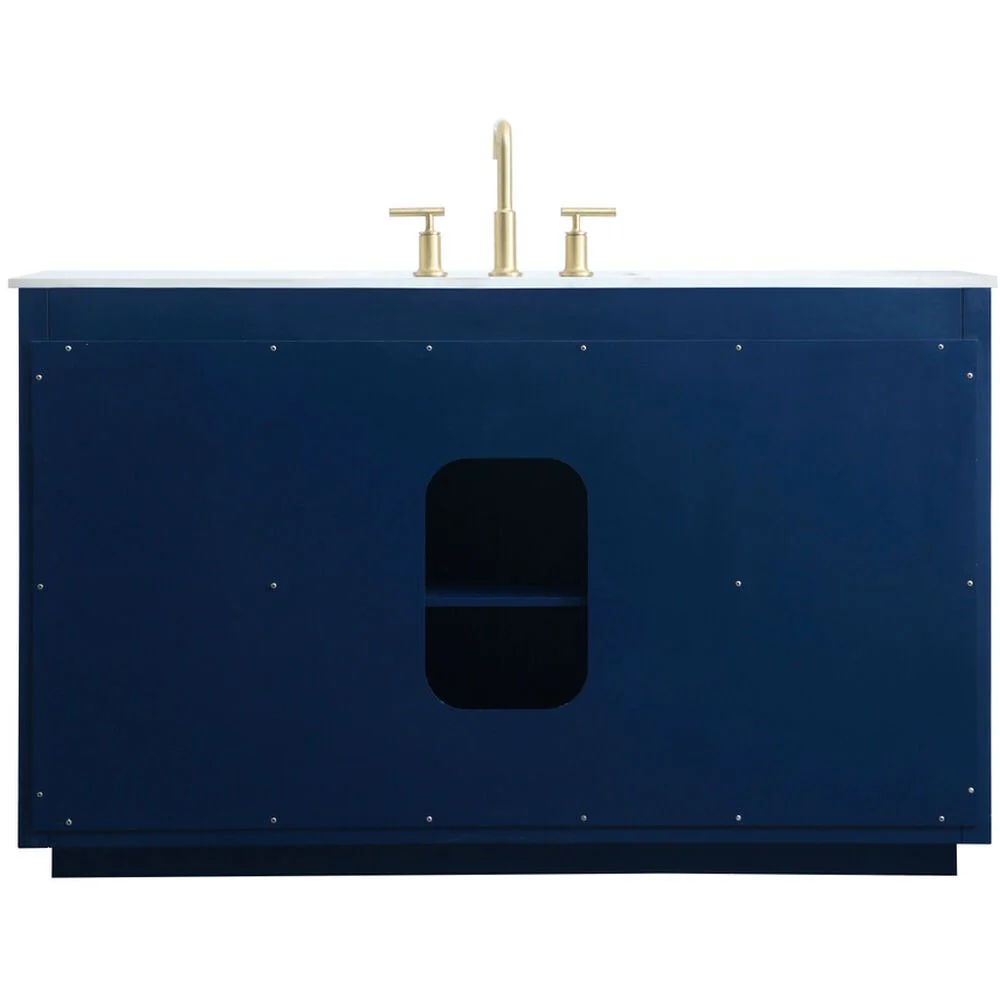 Blake 54 inch Free Standing Single Basin Vanity in Blue - Image 14