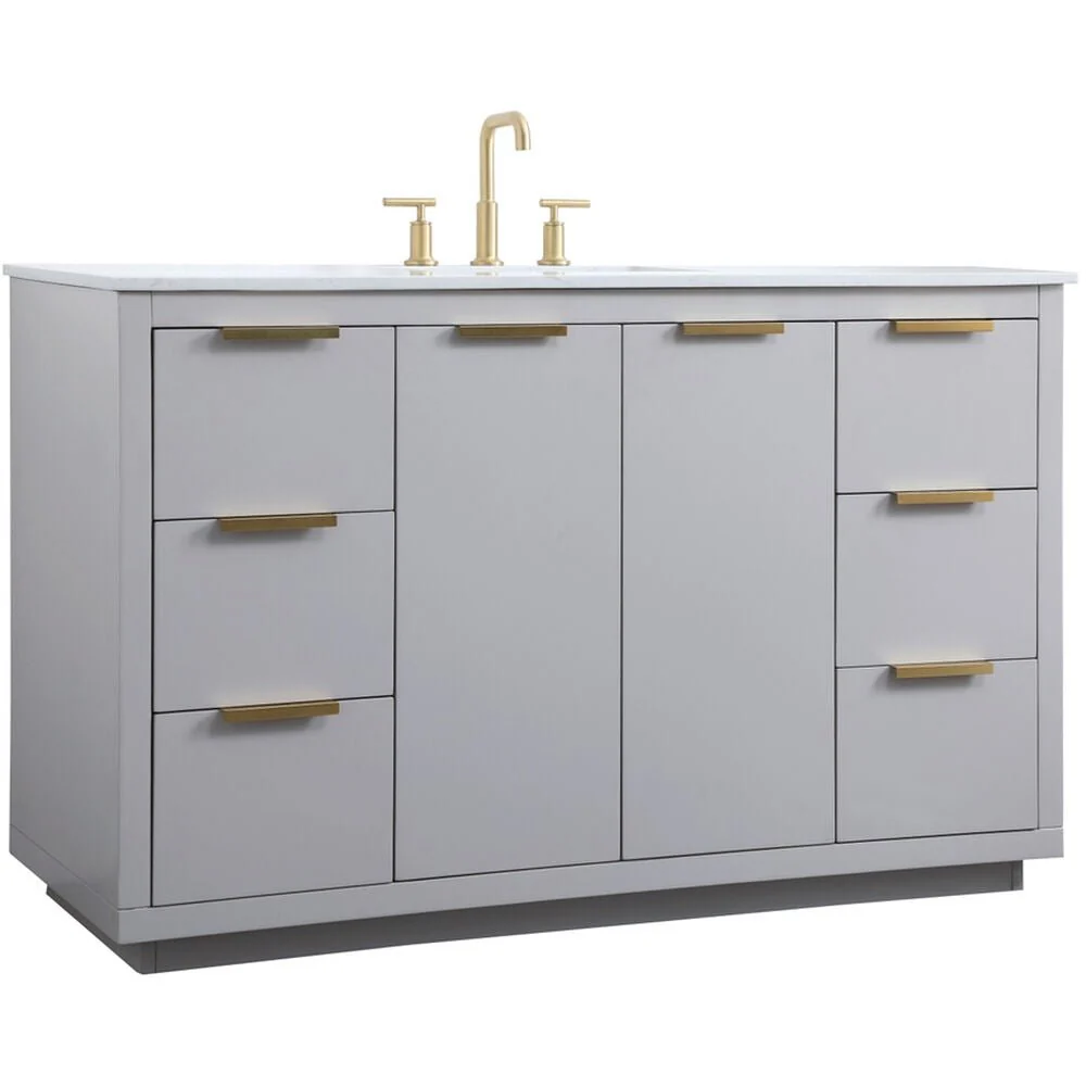 Blake 54 inch Free Standing Single Basin Vanity in Grey - Image 3