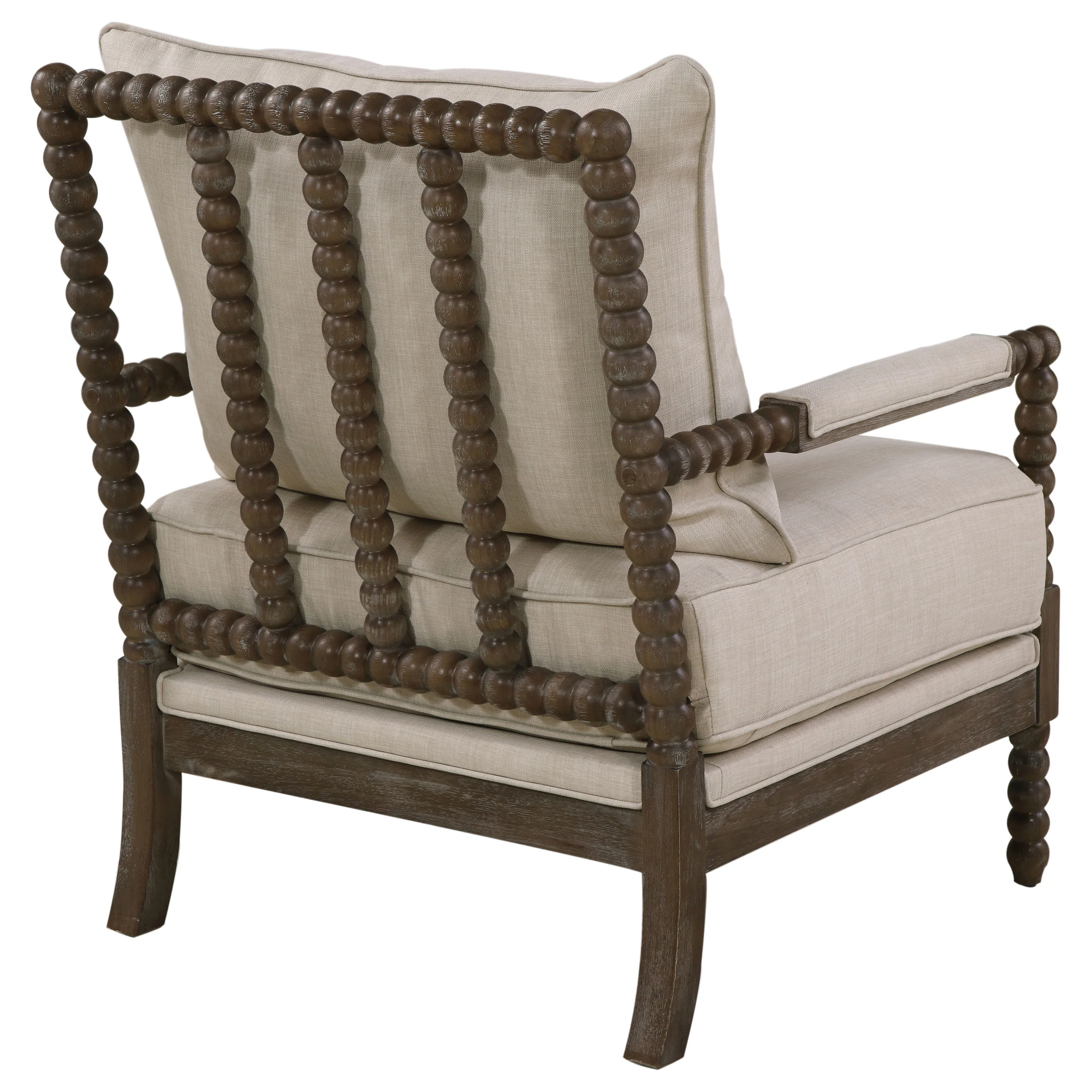 Blanchett Upholstered Bobbin Accent Chair - Beige and Brown - Image 9