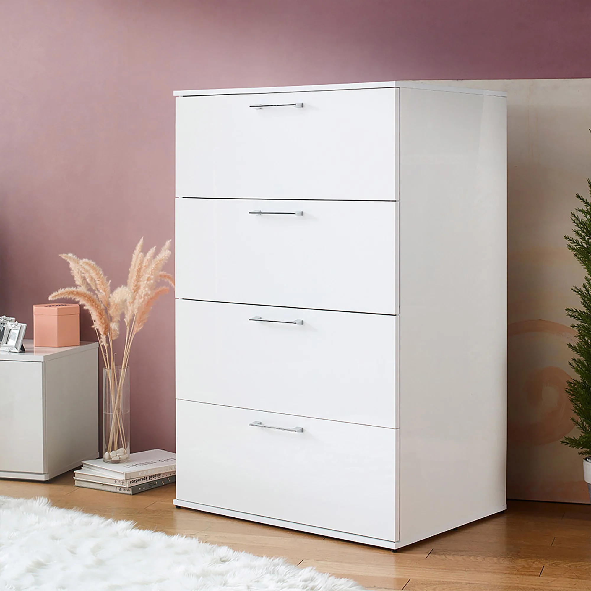 Bliss - Glossy 4 Drawer Jumbo Chest With Extra Deep Storage - Image 8