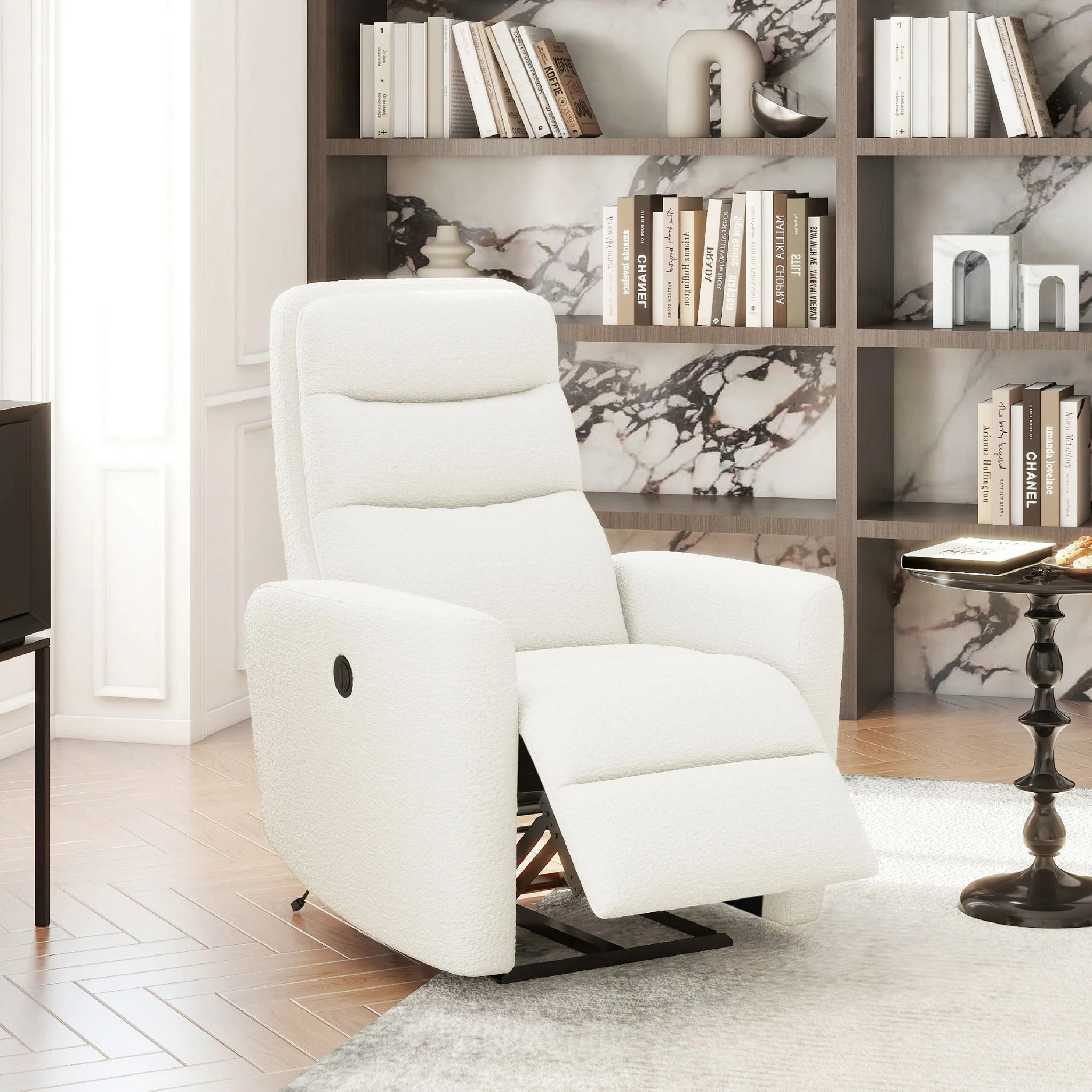 Bloomy - High Back Power Recliner Motion Chair - Chiffon White - Image 2