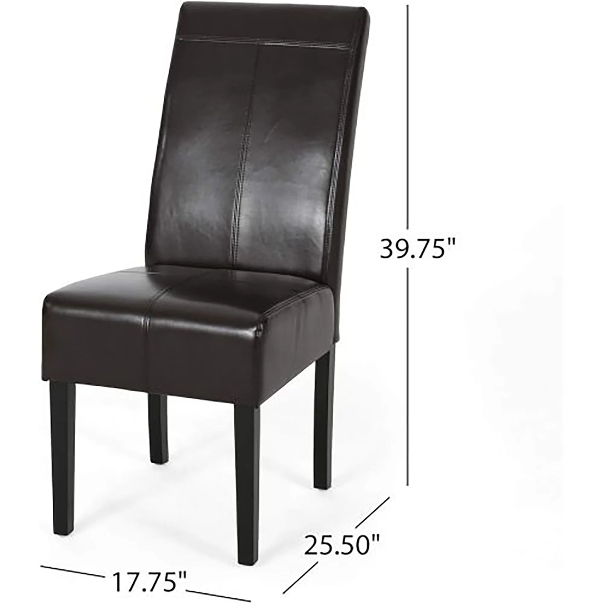 Bonded Leather Upholstered Dining Chair With Solid Wood Legs (Set of 2) - Chocolate - Image 6