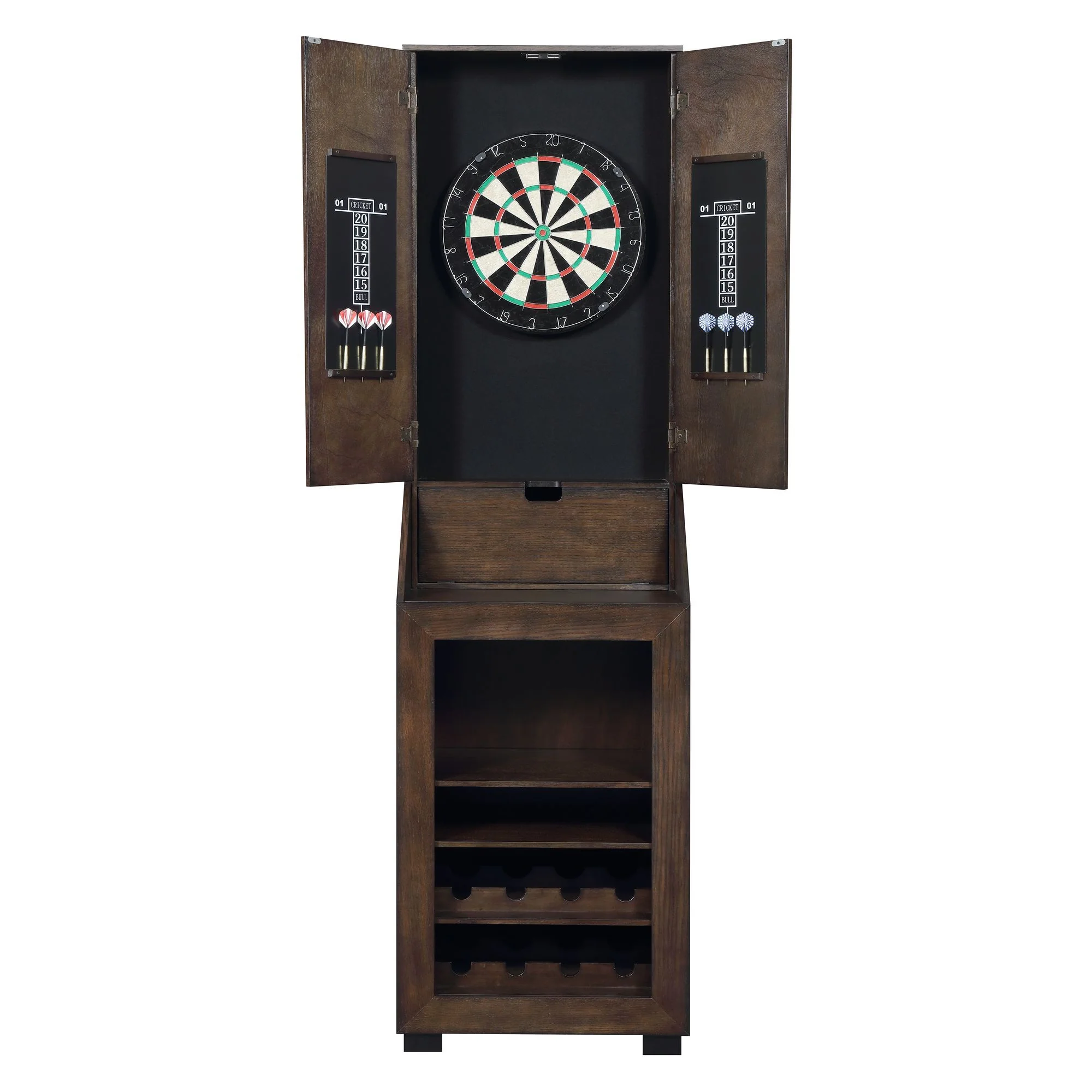 Bone - Dartboard Cabinet Ssg-120405 Cabinet With Dartboard - Dark Brown - Image 3