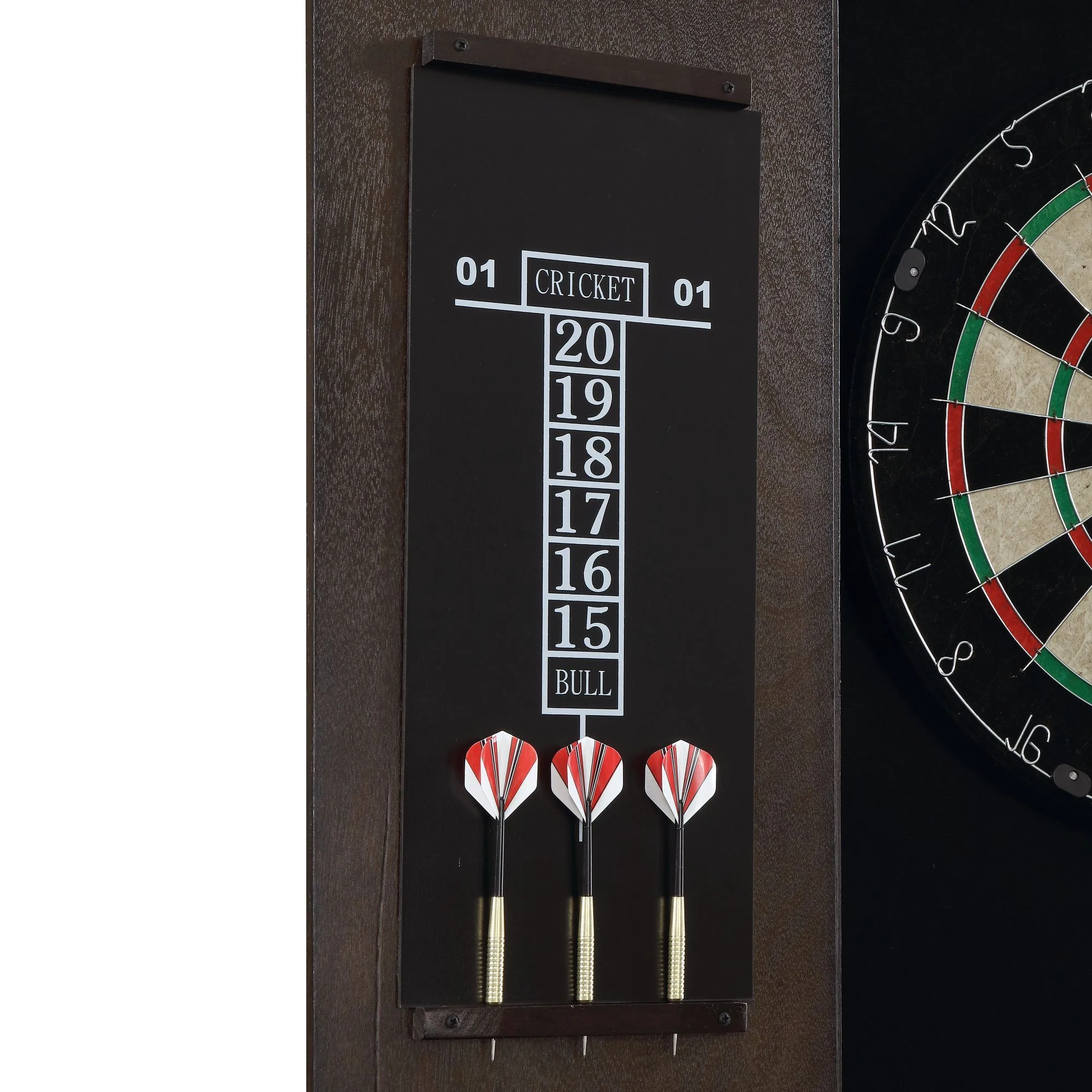 Bone - Dartboard Cabinet Ssg-120405 Cabinet With Dartboard - Dark Brown - Image 9