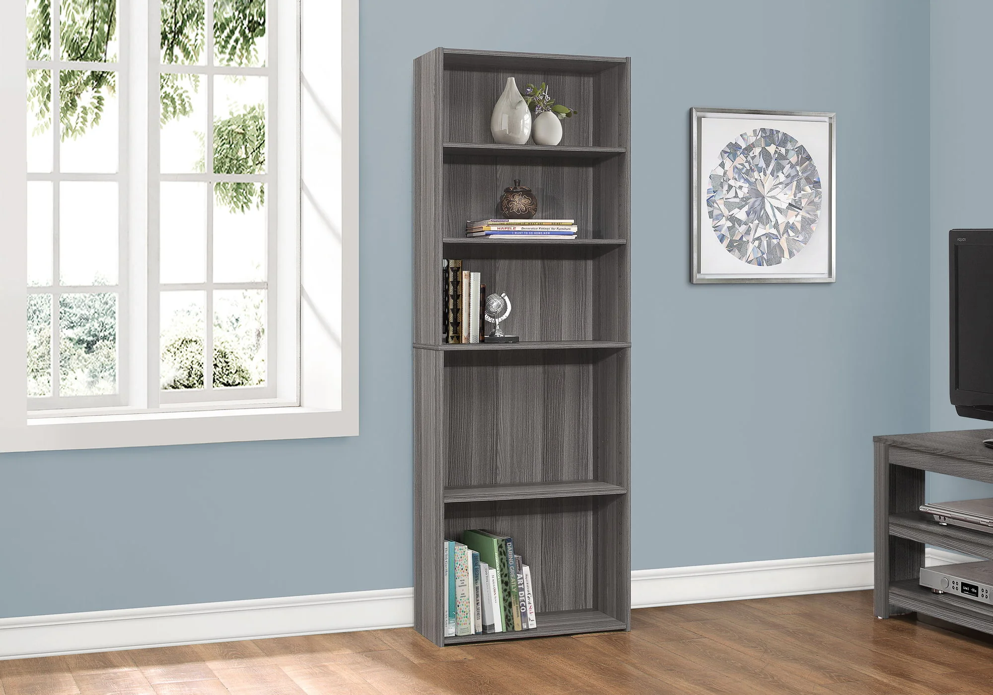 Bookshelf, Bookcase, 6 Tier, For Office, Transitional - Image 17