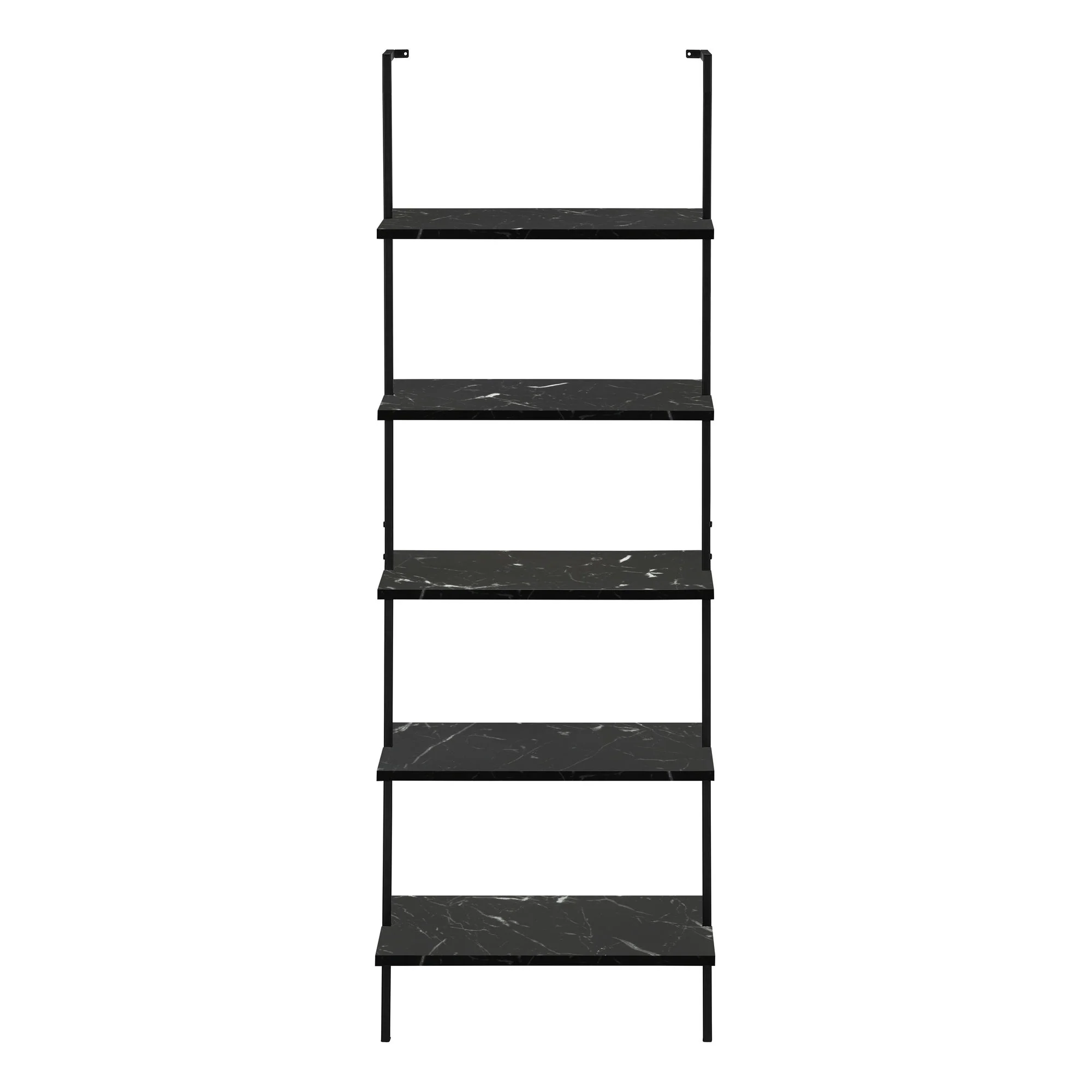 Bookshelf, Bookcase, Etagere, Ladder, 5 Tier, For Office, Marble Look Contemporary & Modern - Image 9