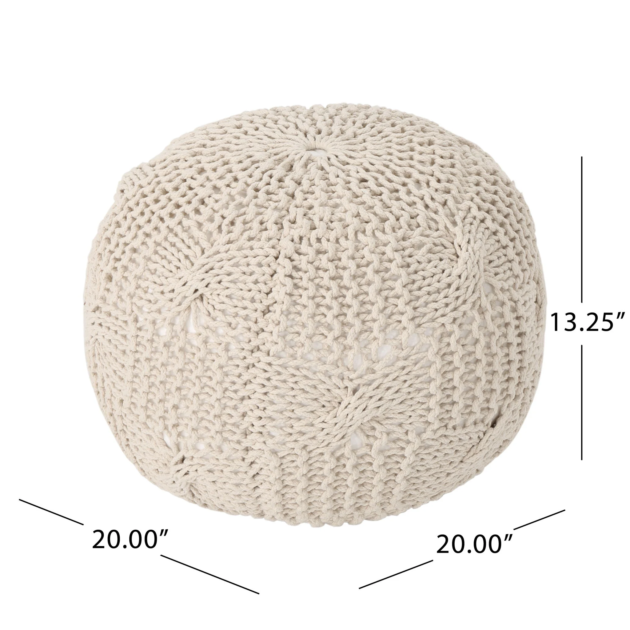 Bordeaux - Knitted Round Pouf - Image 5