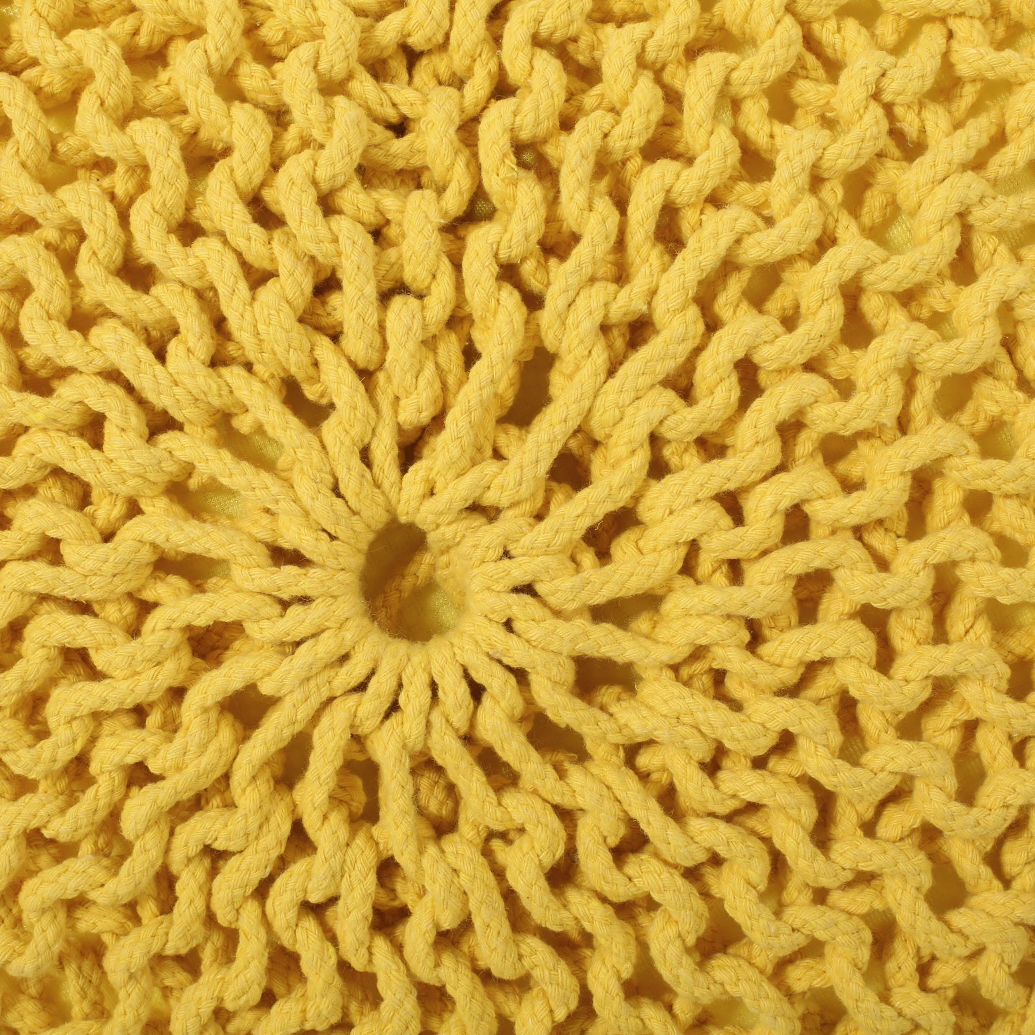 Bordeaux - Knitted Round Pouf Ottoman - Image 12