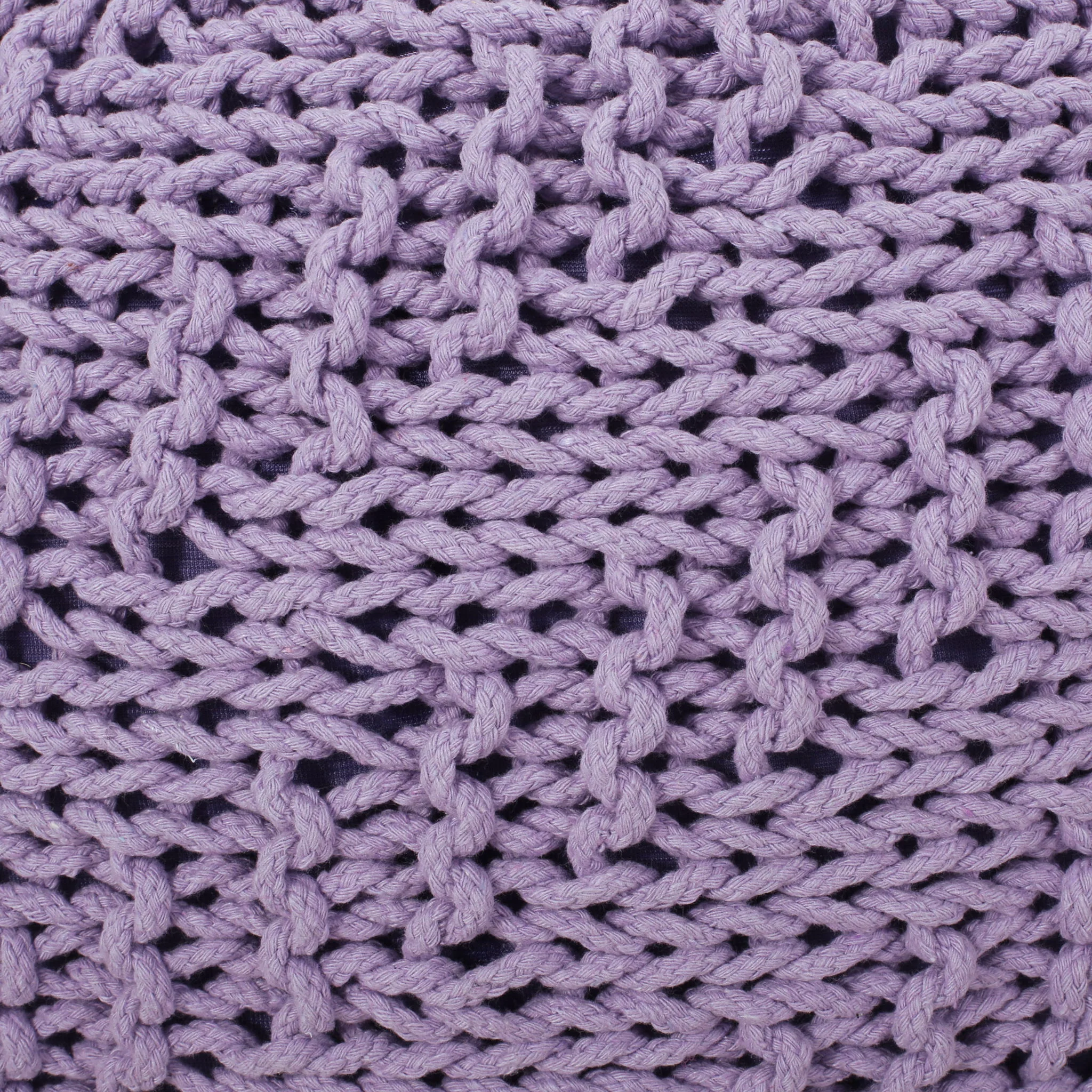 Bordeaux - Knitted Round Pouf Ottoman - Image 9