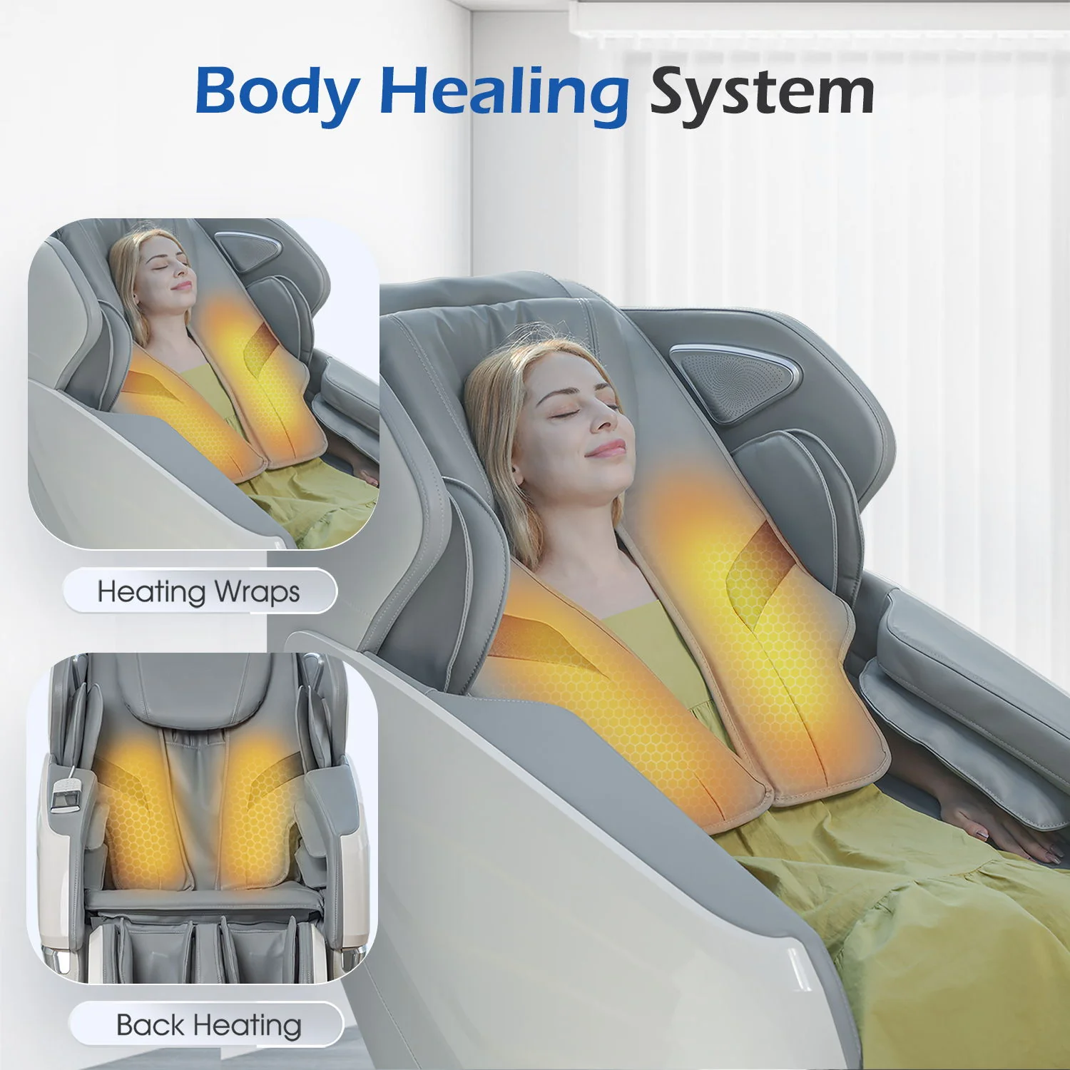 Bosscare - 2023 Brand New Update Gr8686 Massage Chairs With Ai Voice, App Control Sl Track Zero Gravity Full Body Massage Recliner - Gray - Image 7