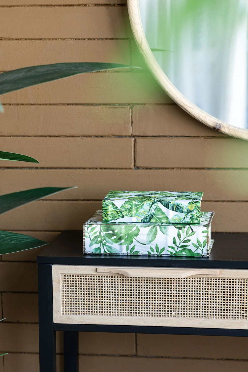 Botanical And Book Boxes (Set of 2) - White / Green - Image 7