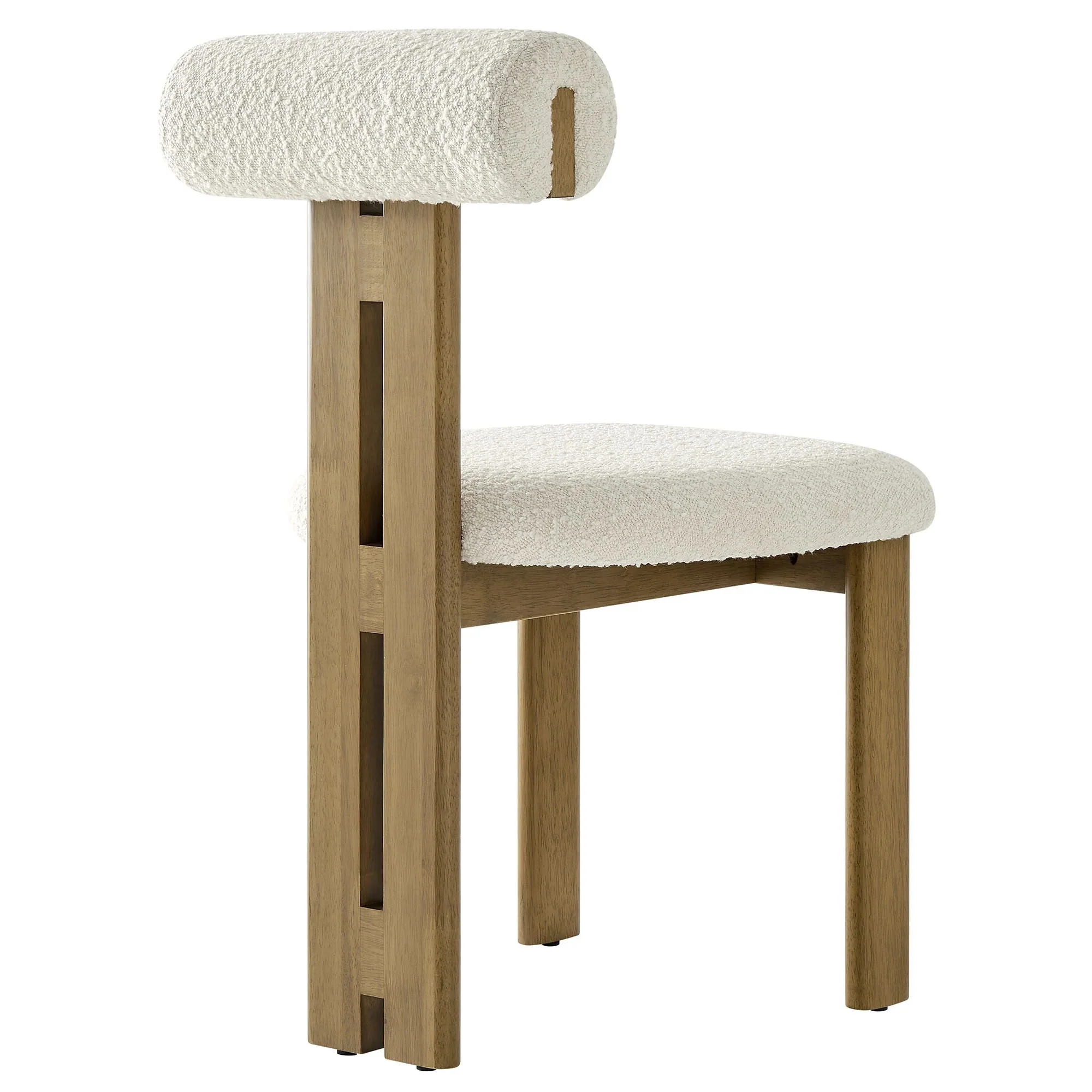 Boucle Fabric 3-Leg Dining Chair Set of 2 - Image 11