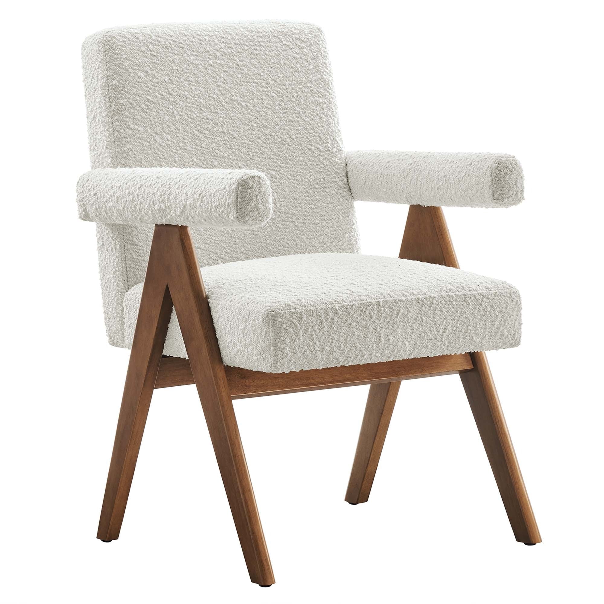 Boucle Fabric Dining Room Chairs Set of 2 - Image 3