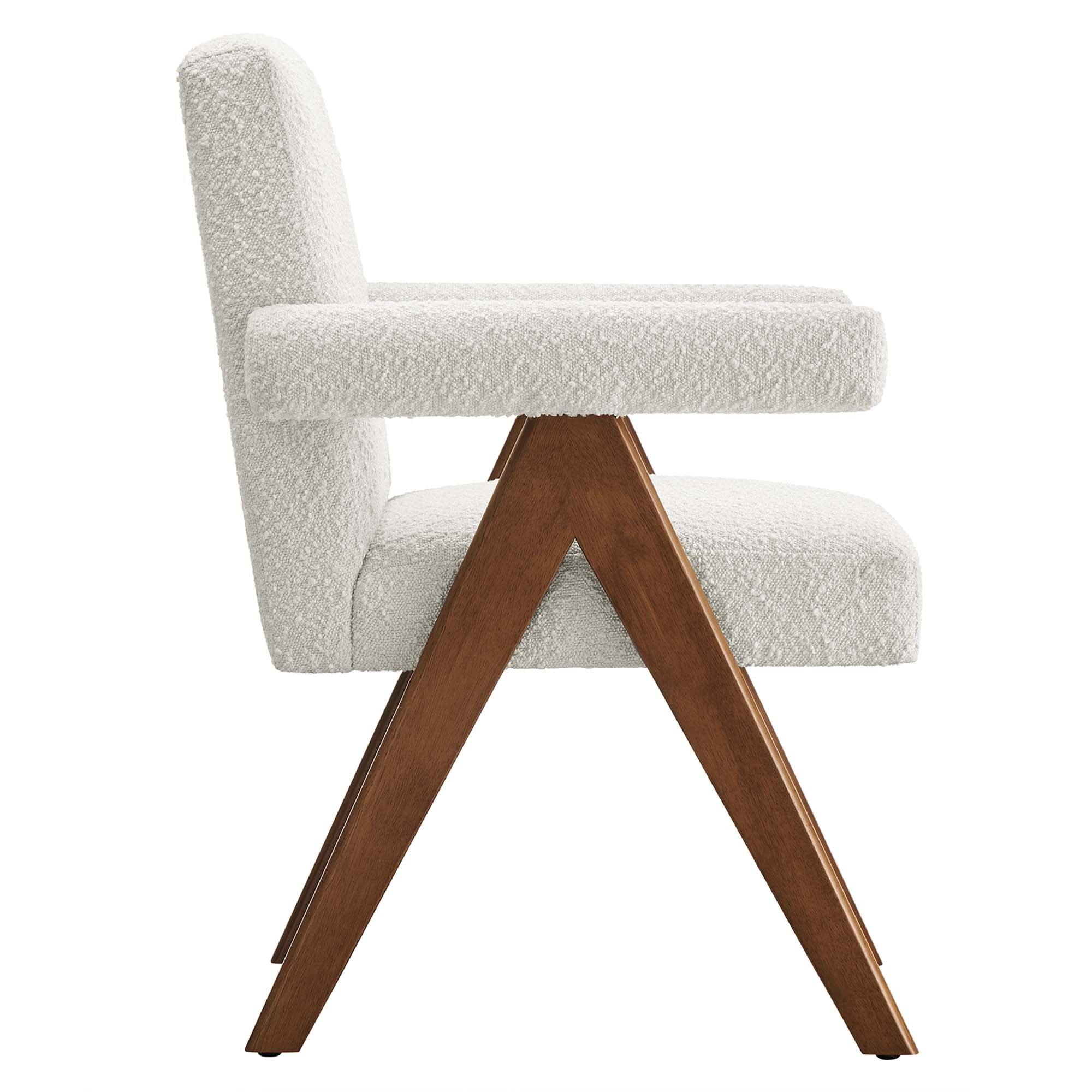 Boucle Fabric Dining Room Chairs Set of 2 - Image 4