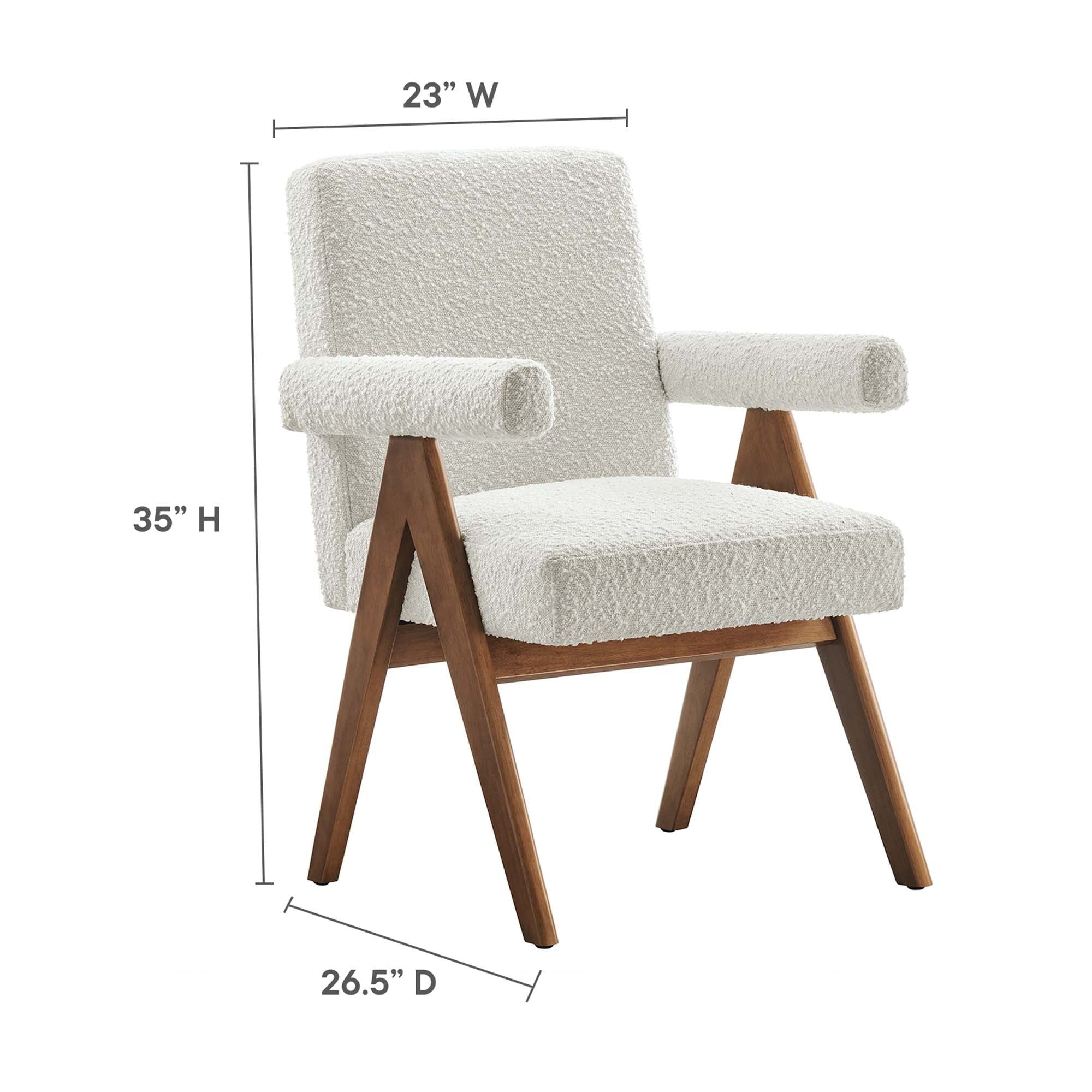 Boucle Fabric Dining Room Chairs Set of 2 - Image 8
