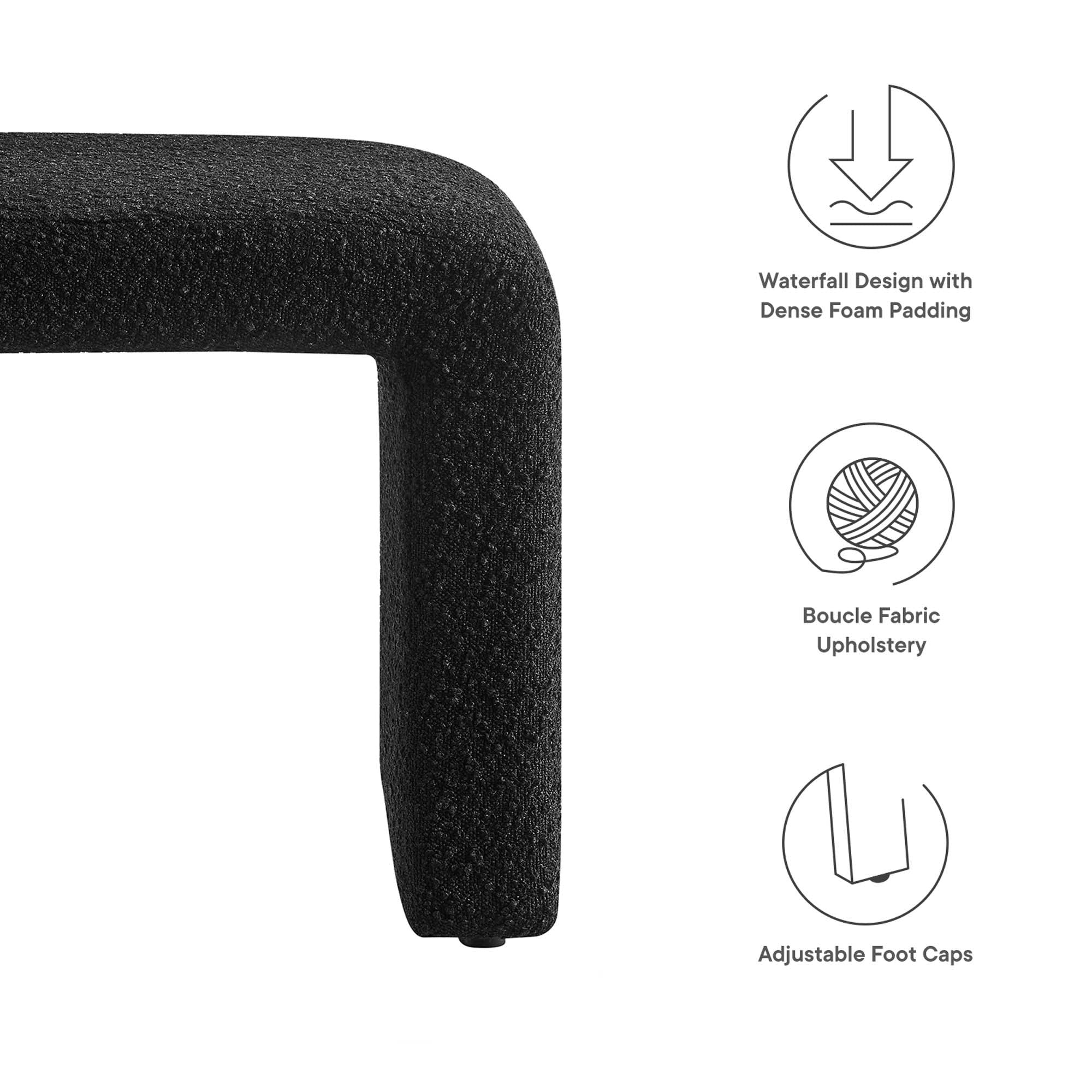 Boucle Fabric Waterfall Stool – 25 Inch - Image 10