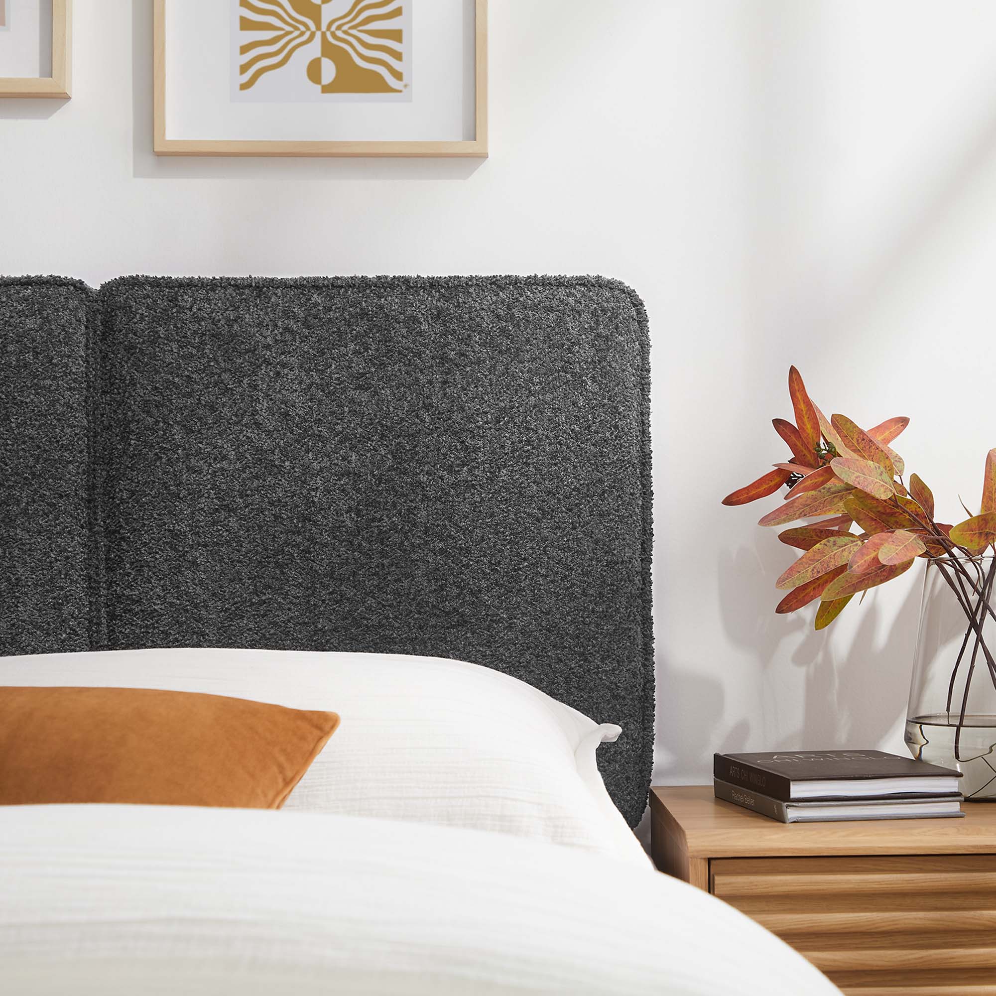 Boucle Upholstered Pillow-Style Headboard - Image 22