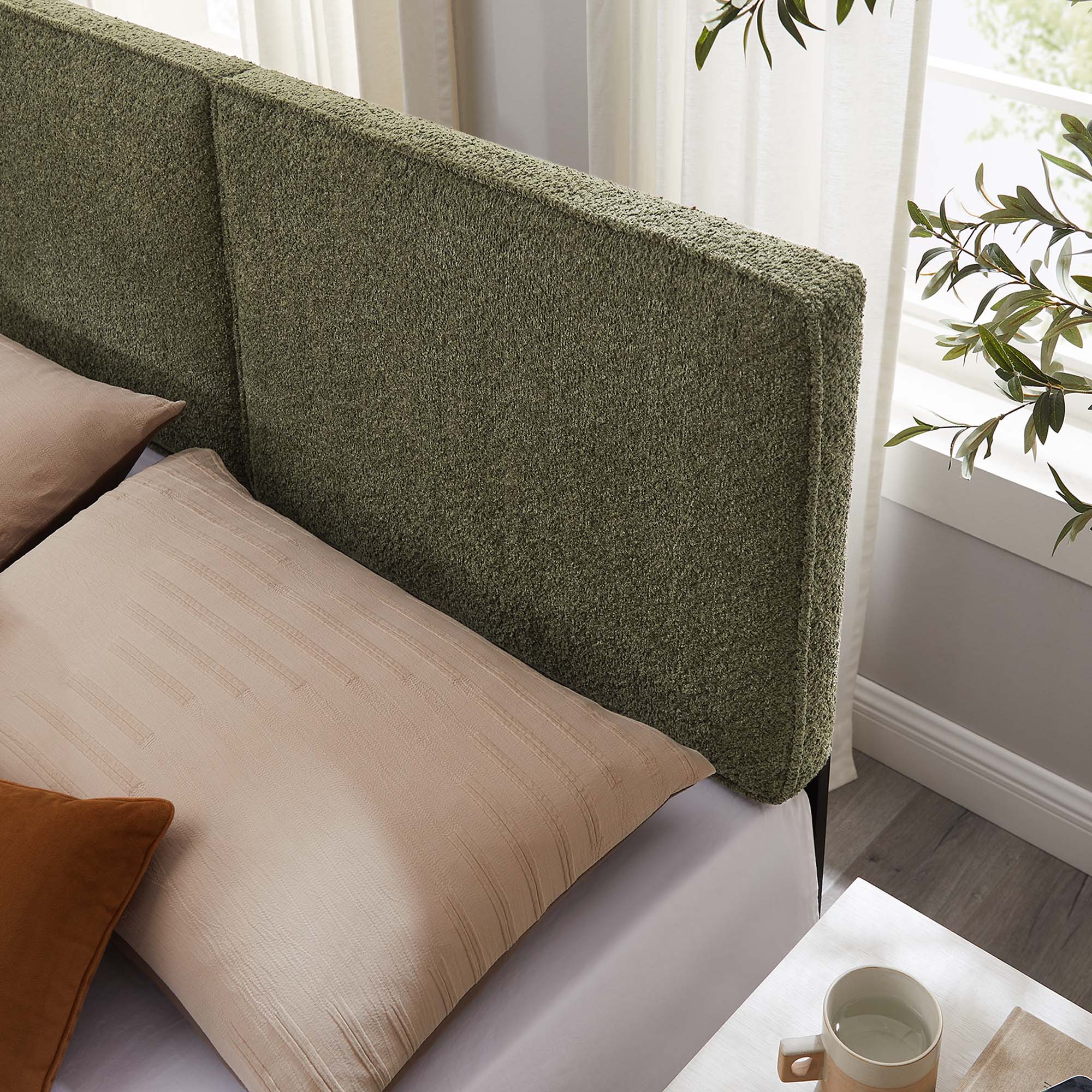 Boucle Upholstered Pillow-Style Headboard - Image 28