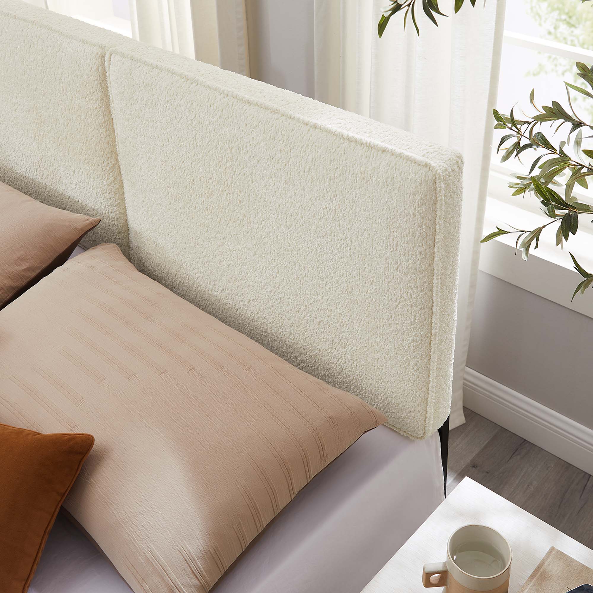 Boucle Upholstered Pillow-Style Headboard - Image 34
