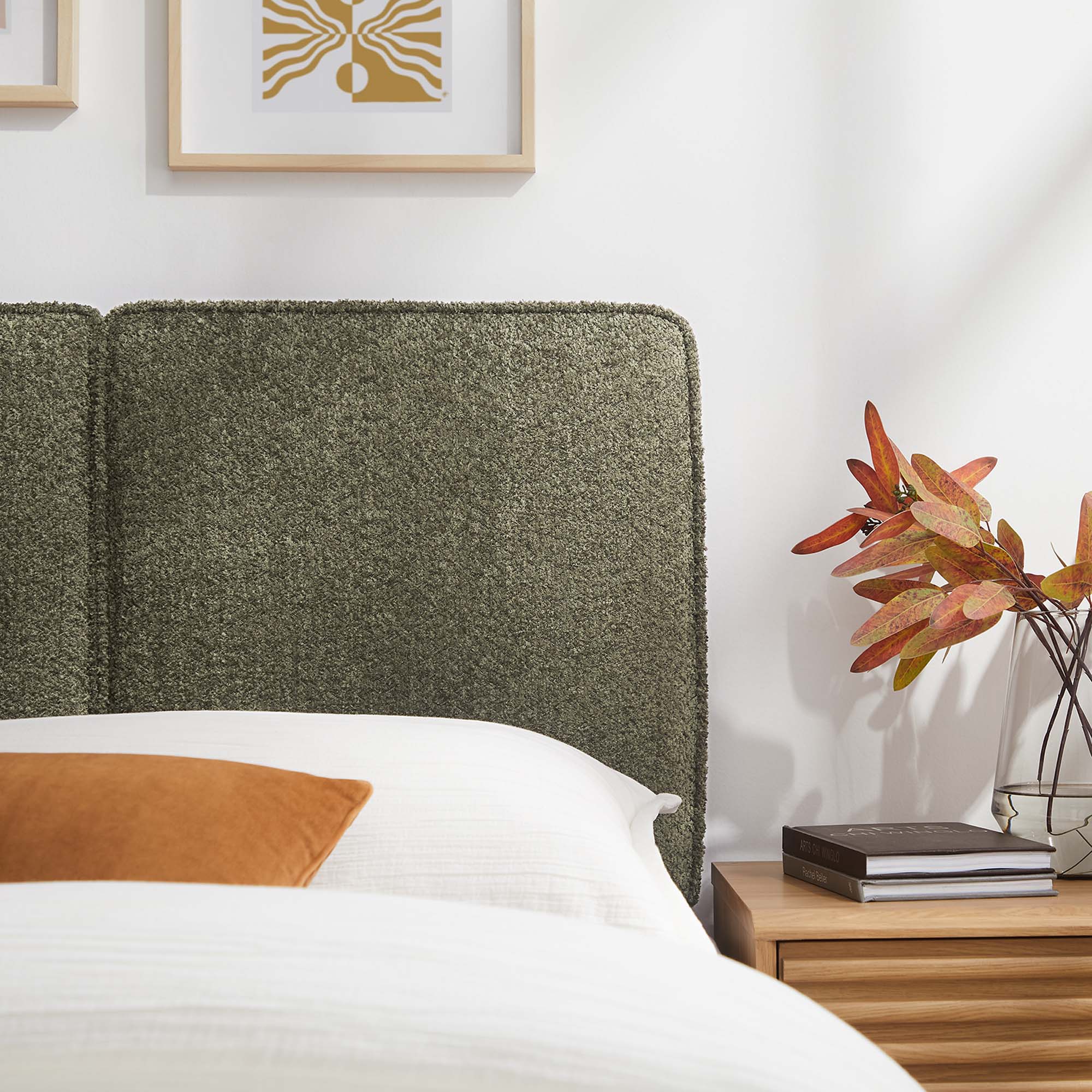 Boucle Upholstered Pillow-Style Headboard - Image 4