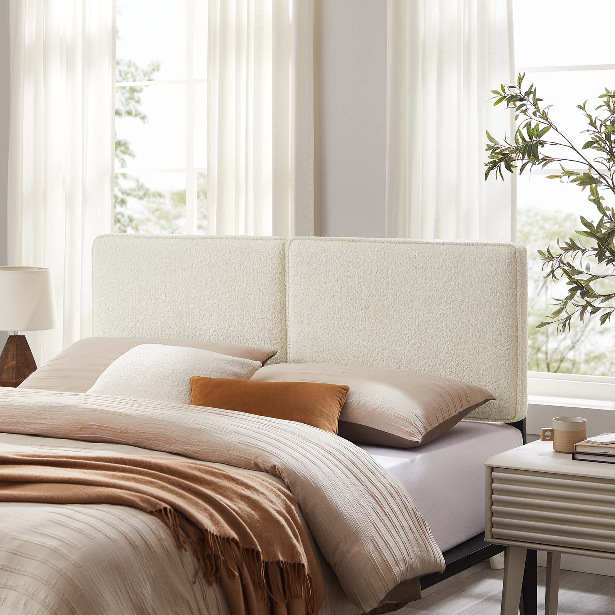 Boucle Upholstered Pillow-Style Headboard - Image 60