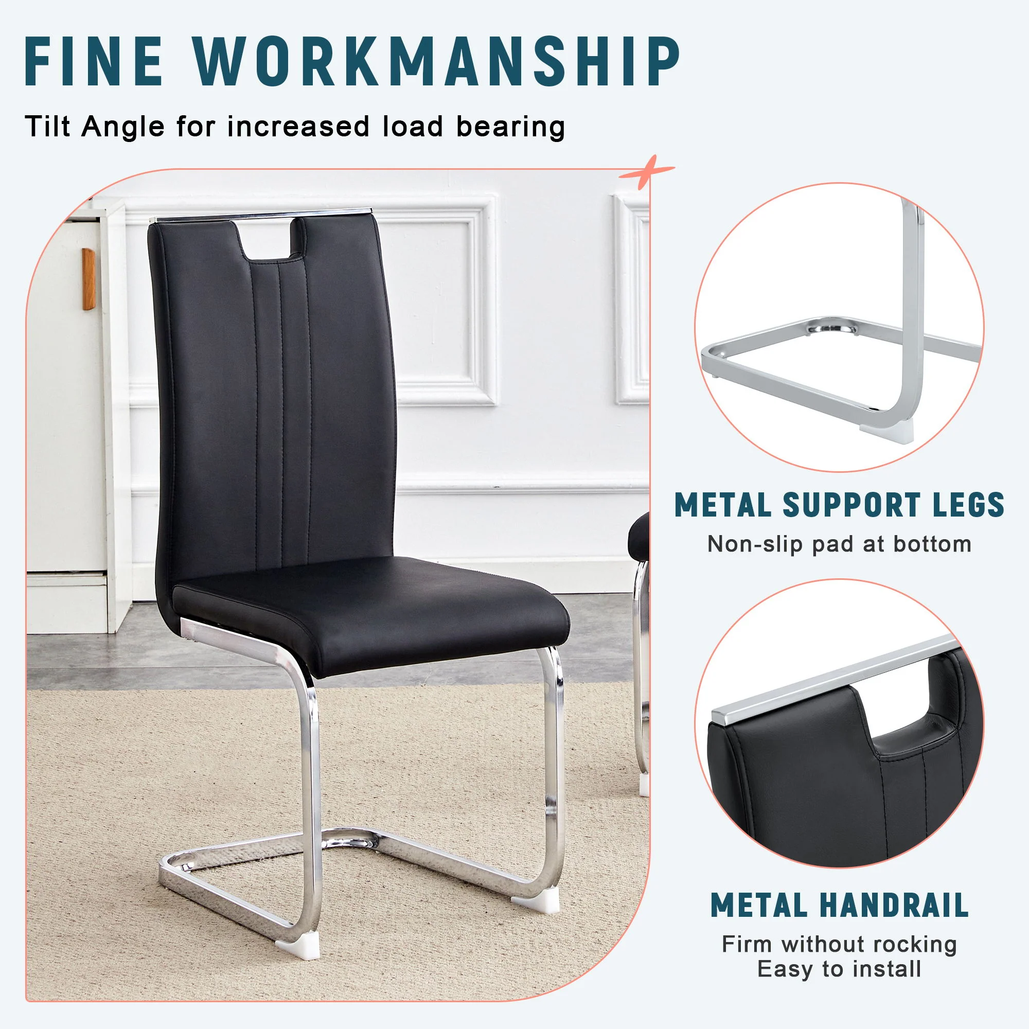 Bow Shaped Chairs, Ergonomic Design, Non Slip Base - Image 10