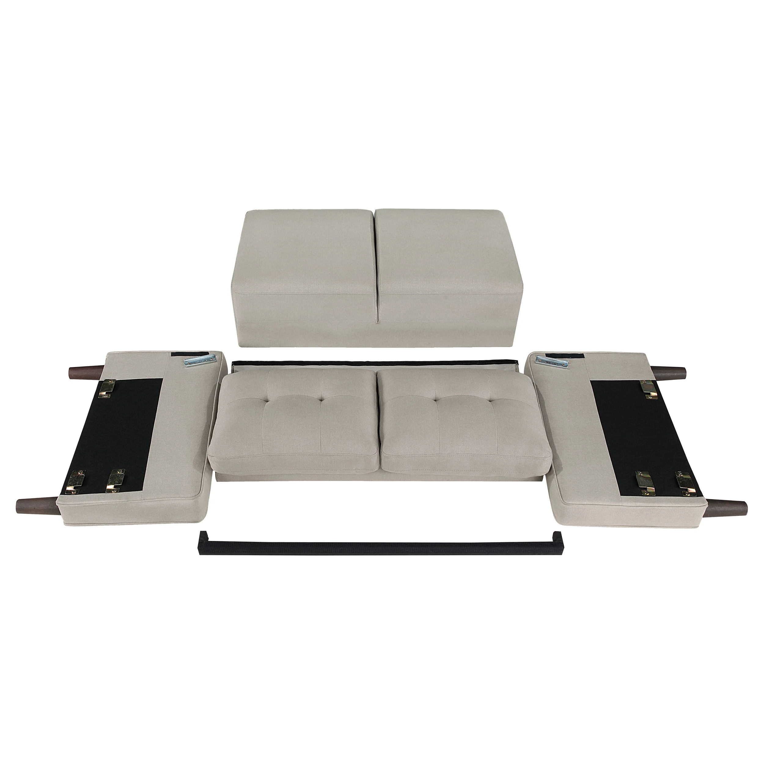 Bowen Upholstered Track Arm Tufted Loveseat in Beige - Image 6