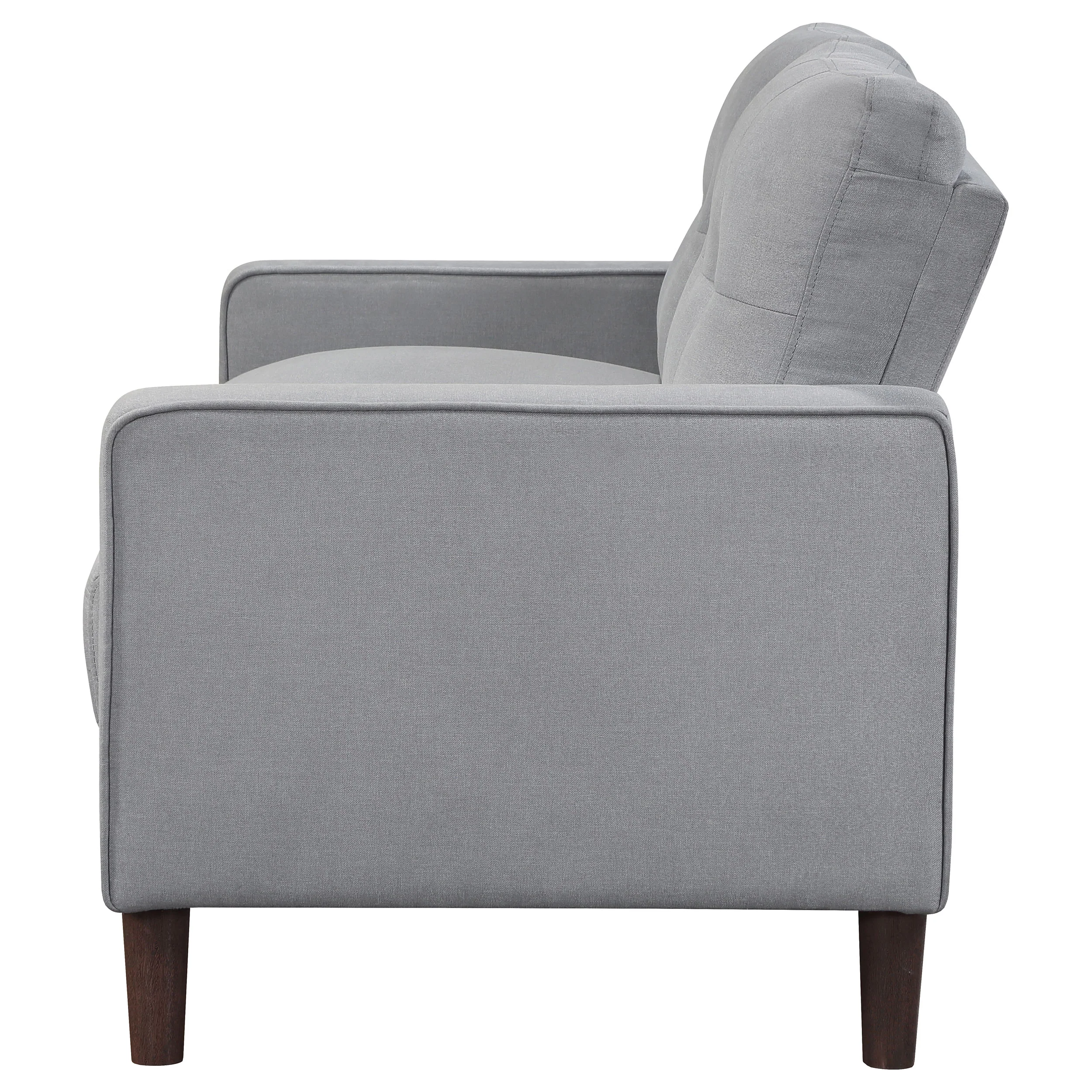 Bowen Upholstered Track Arm Tufted Loveseat, Grey - Image 4