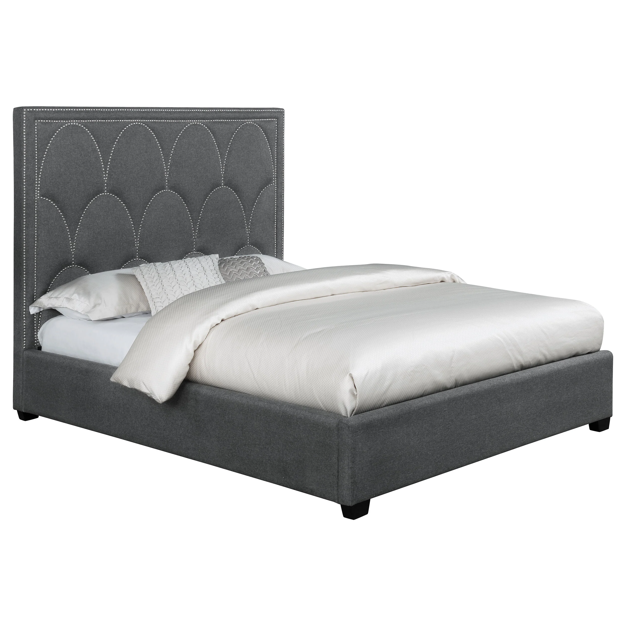 Bowfield Upholstered Eastern King Panel Bed Charcoal - Image 4