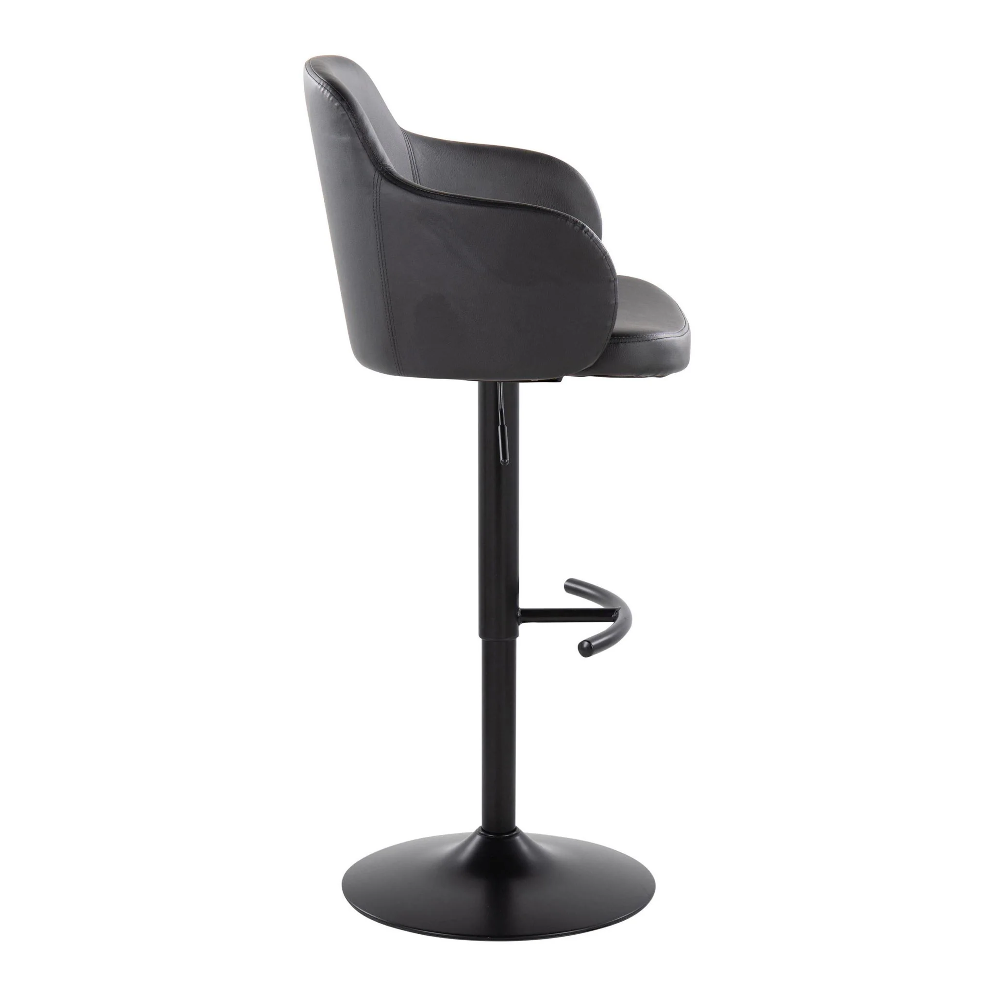 Boyne - Contemporary Adjustable Barstool With Swivel With Rounded T Footrest (Set of 2) - Image 7