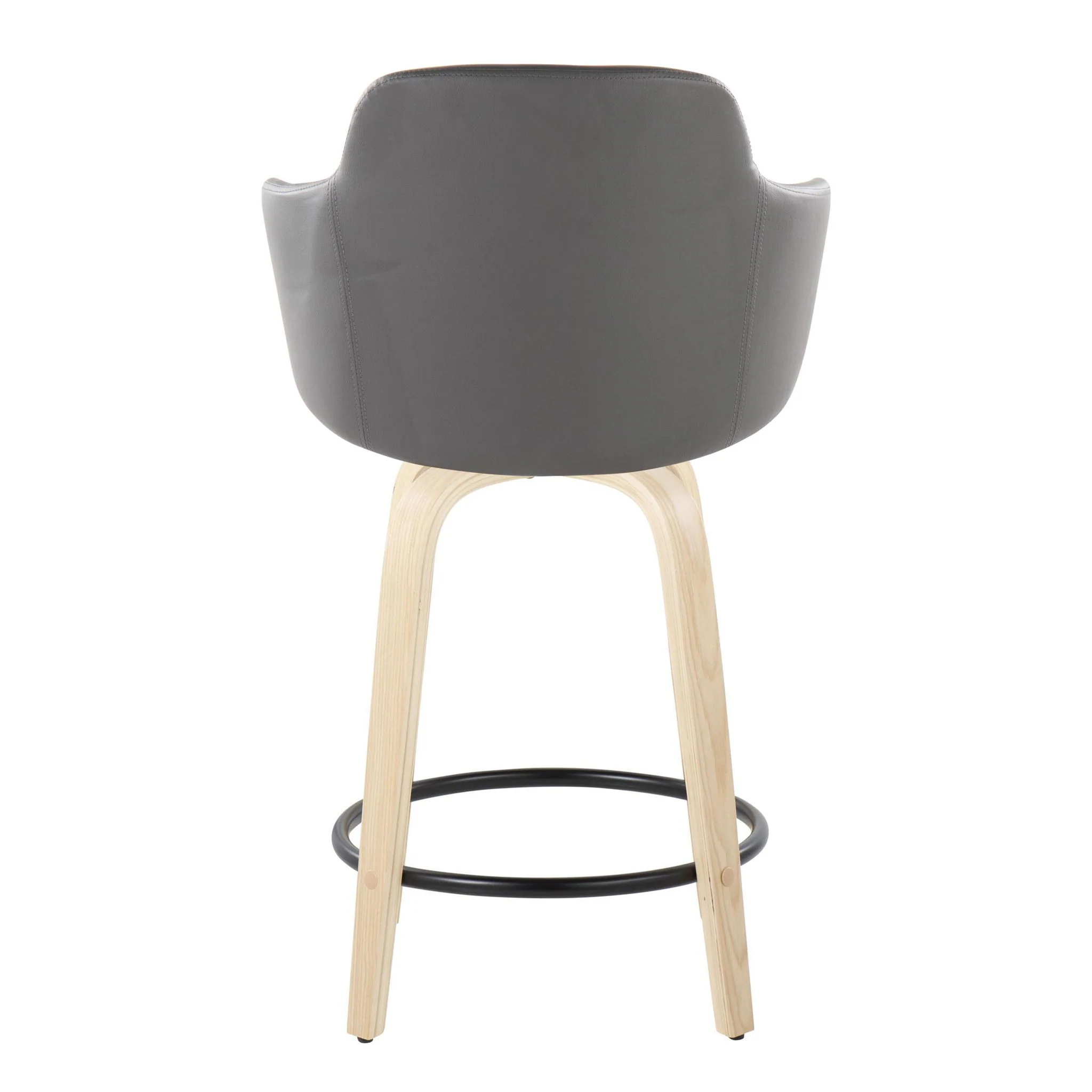 Boyne - Contemporary Fixed Height Counter Stool With Swivel (Set of 2) Round Footrest - Image 2