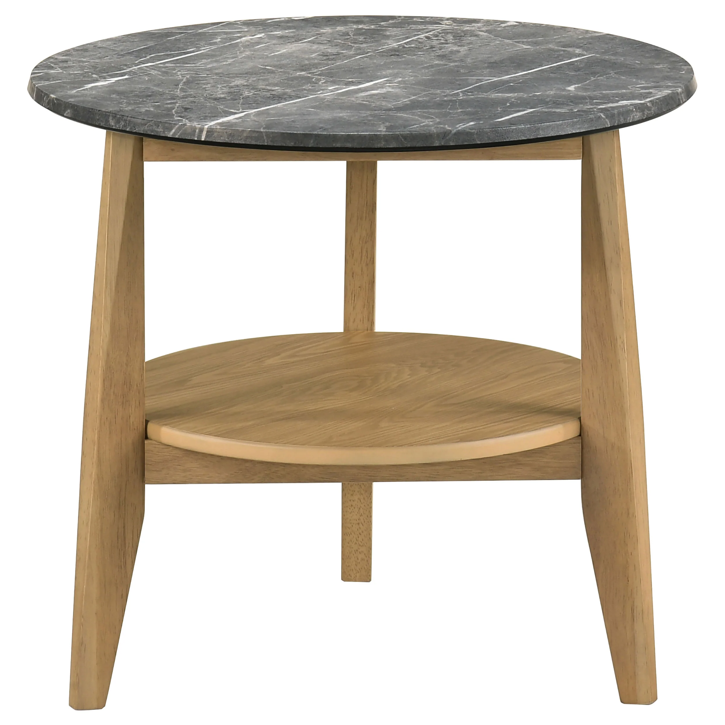 Bradley 2-Piece Round Coffee Table Set Grey and Natural - Image 3