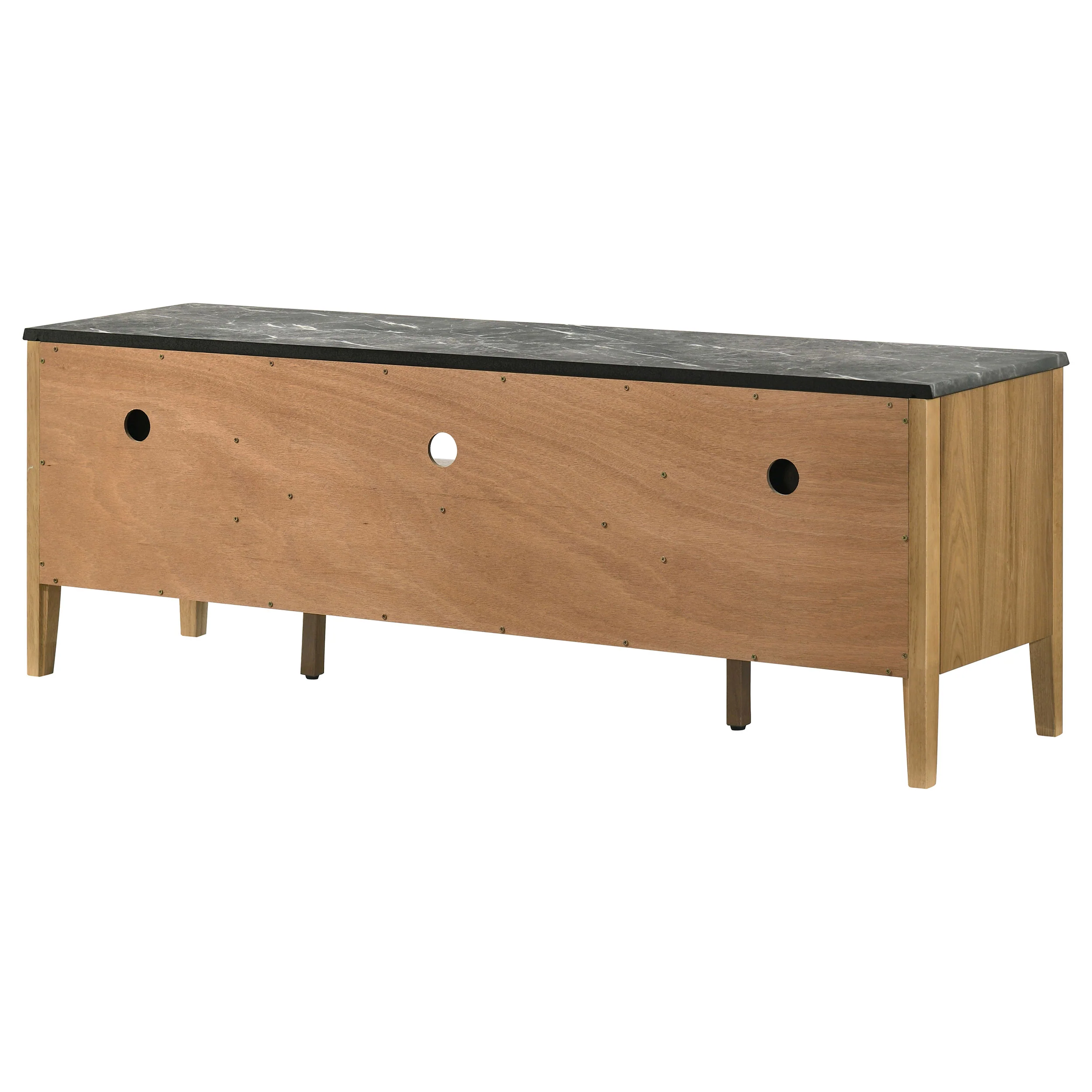 Bradley 63-Inch 2-Door TV Stand Grey and Natural - Image 10