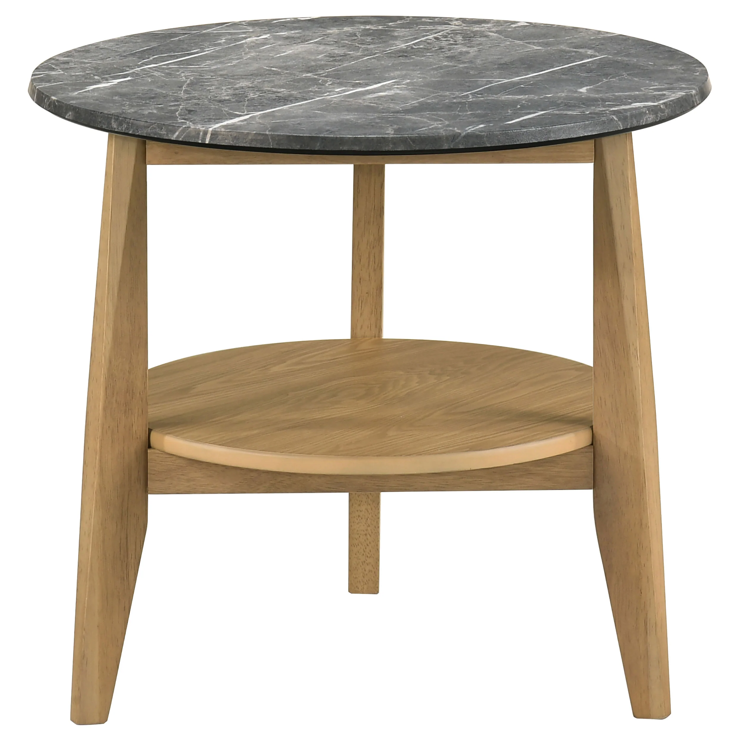 Bradley Round SmartTop End Table Grey and Natural - Image 3