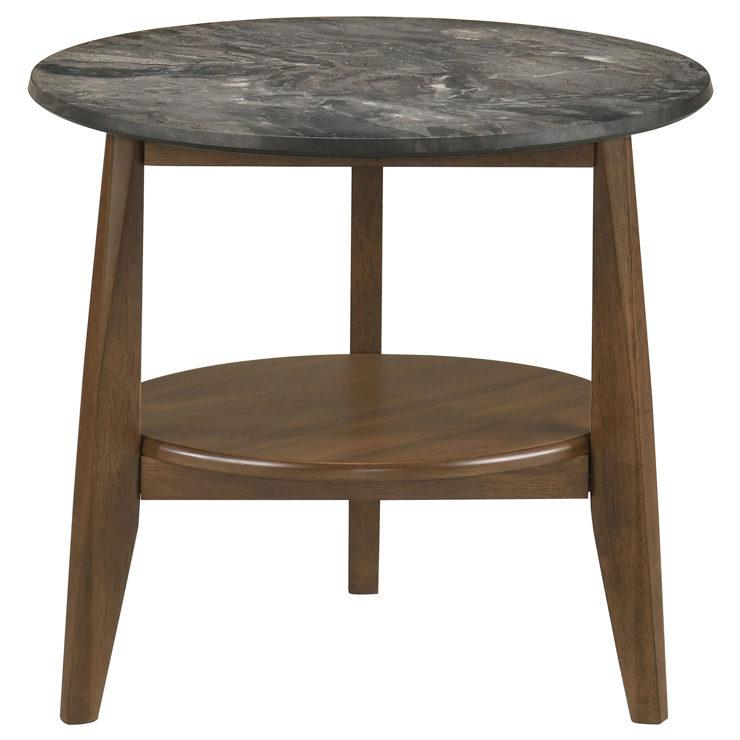 Bradley Round SmartTop End Table, Smokey Grey and Brown - Image 5