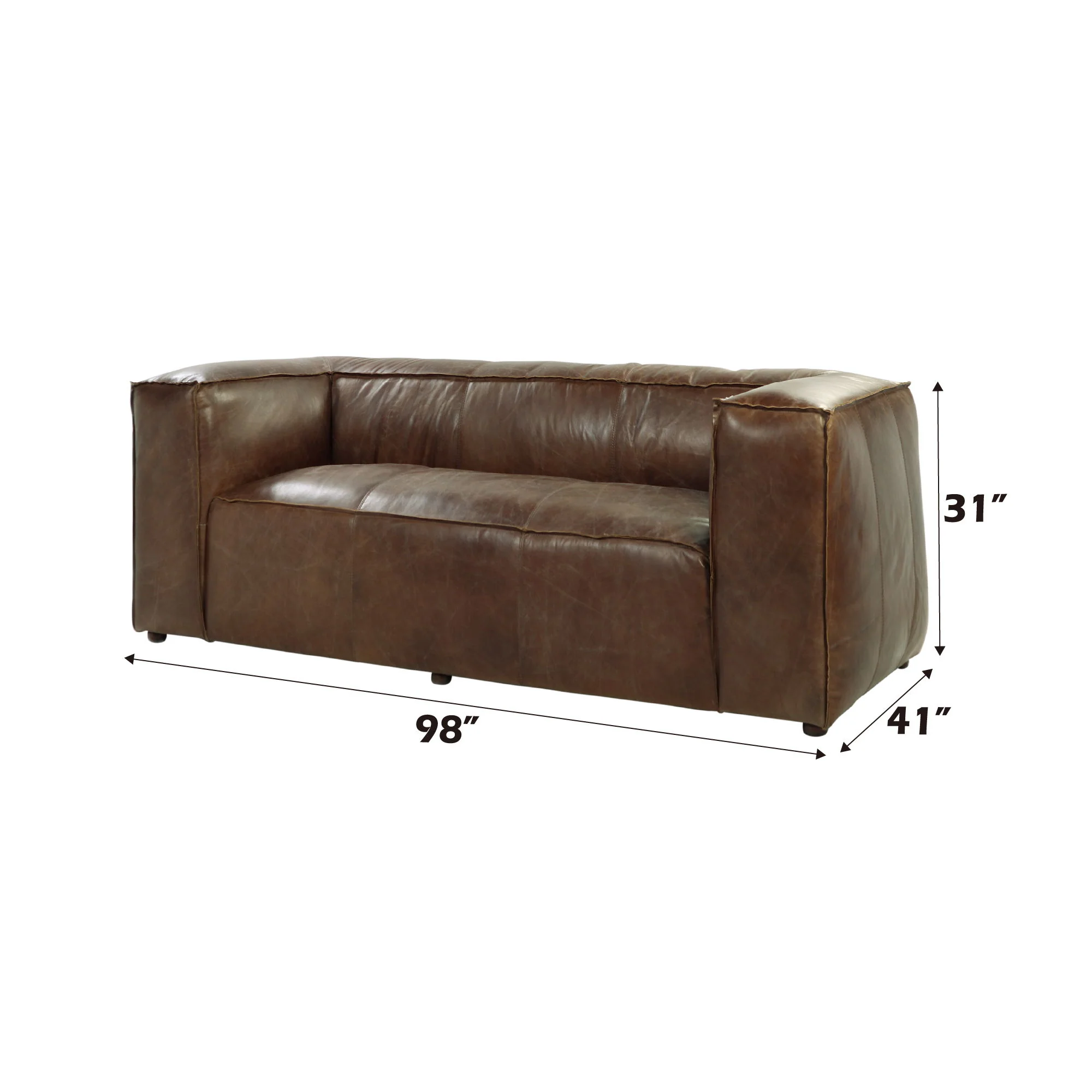Brancaster - Top Grain Leather Living Room Set - Brown - Image 2