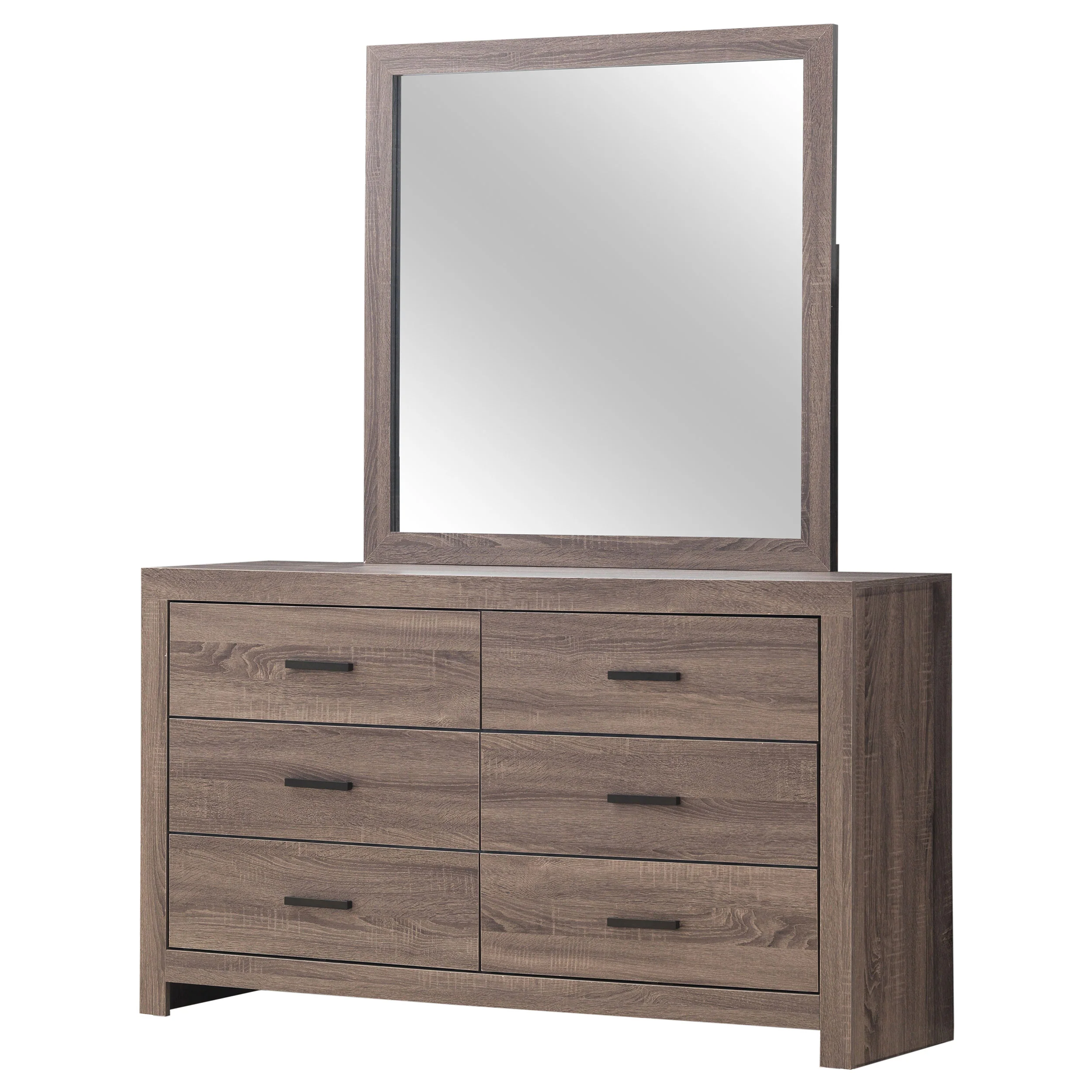 Brantford 6-Drawer Dresser with Mirror in Barrel Oak - Image 4