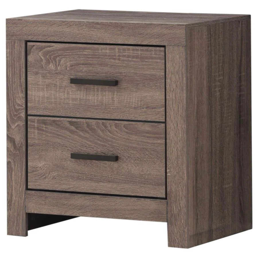 Brantford Barrel Oak Two-Drawer Farmhouse Bedroom Nightstand - Image 5