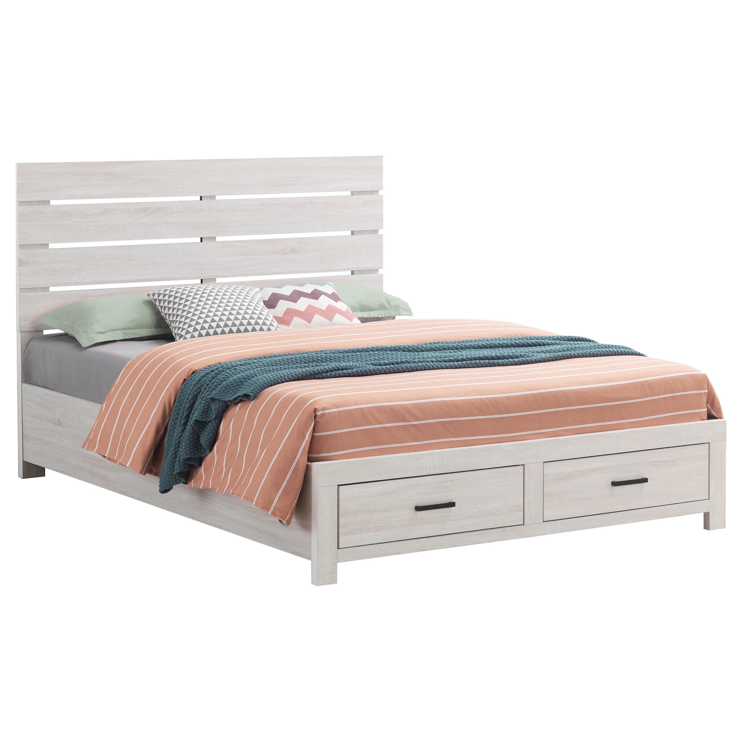 Brantford Wood Queen Storage Panel Bed Coastal White - Image 3